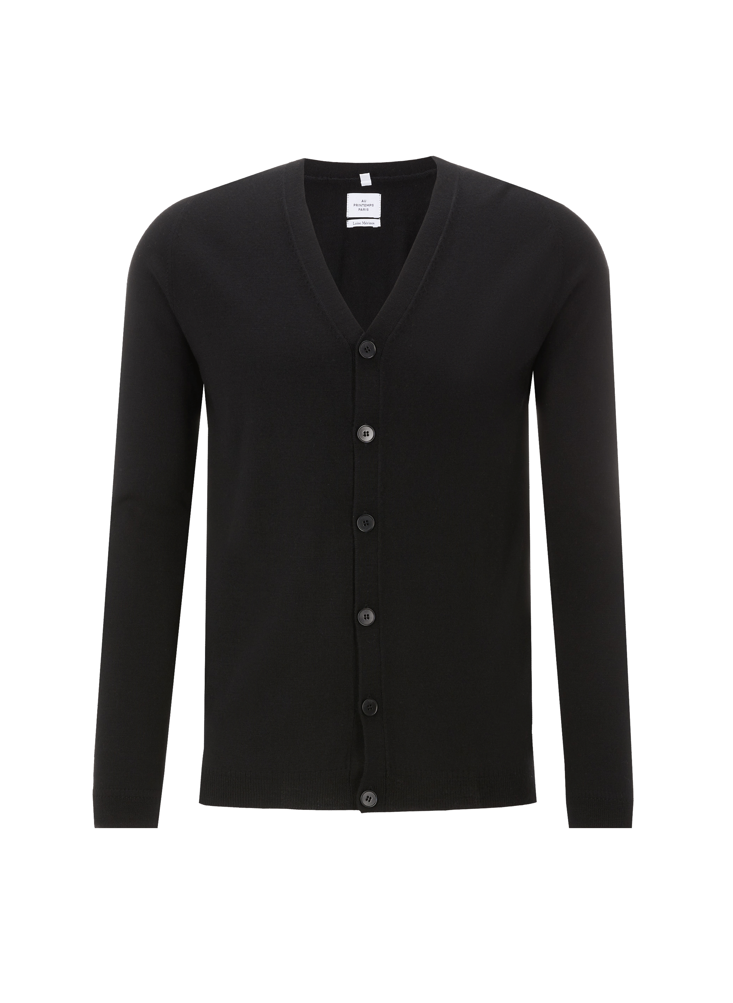 AU PRINTEMPS PARIS Merino wool cardigan Black