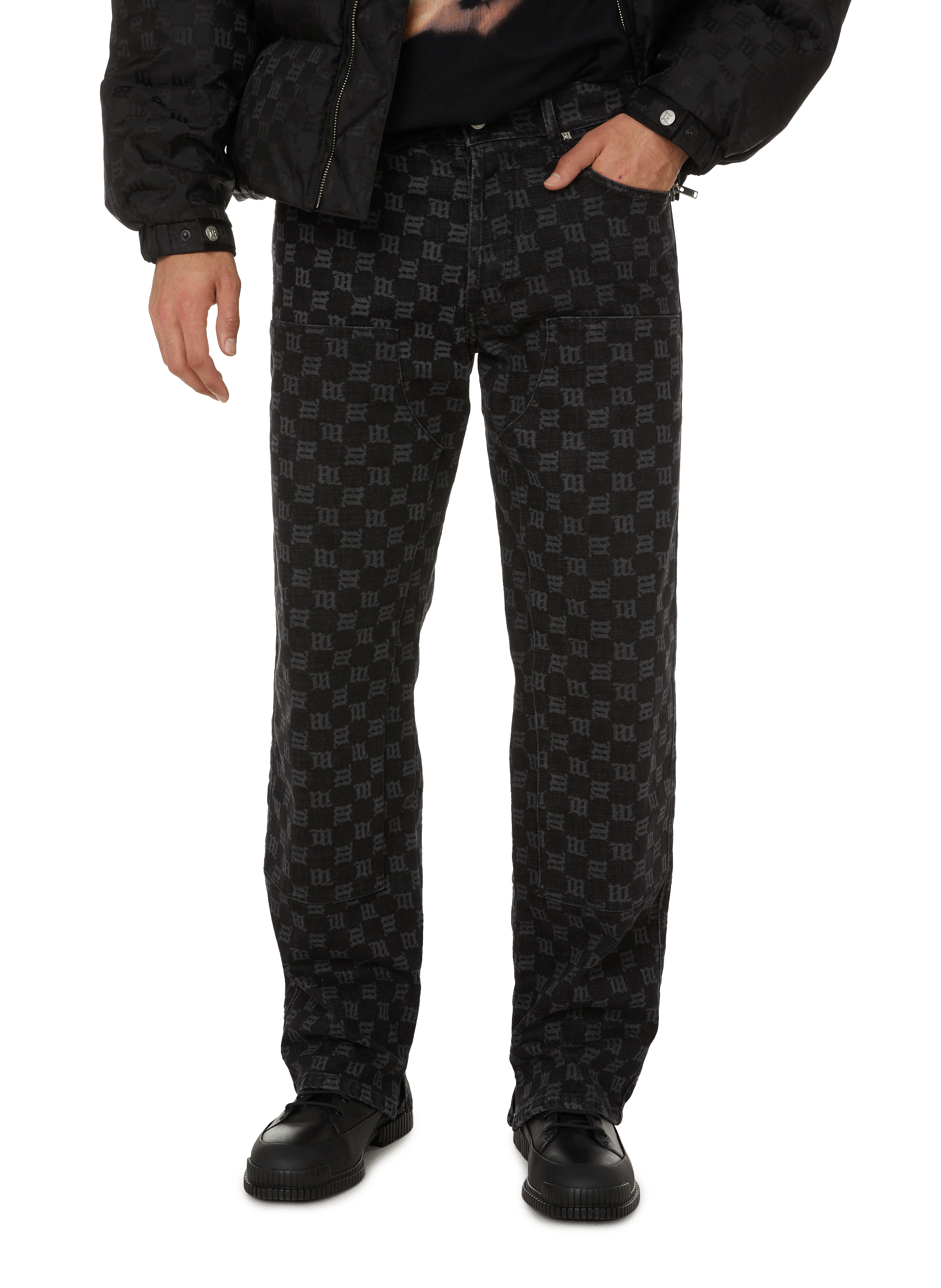 Straight-cut monogram jeans MISBHV Black