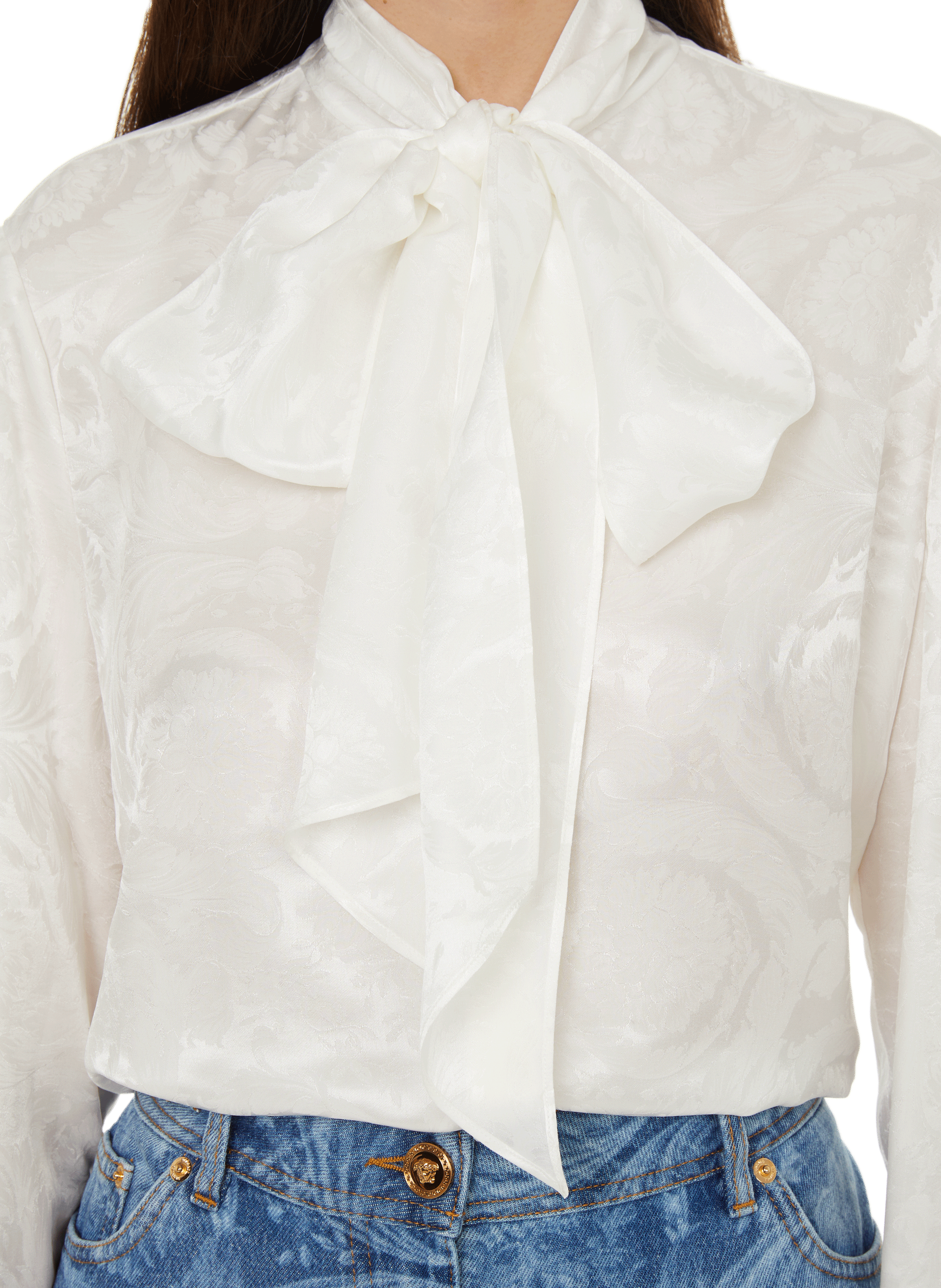Silk-blend shirt VERSACE White