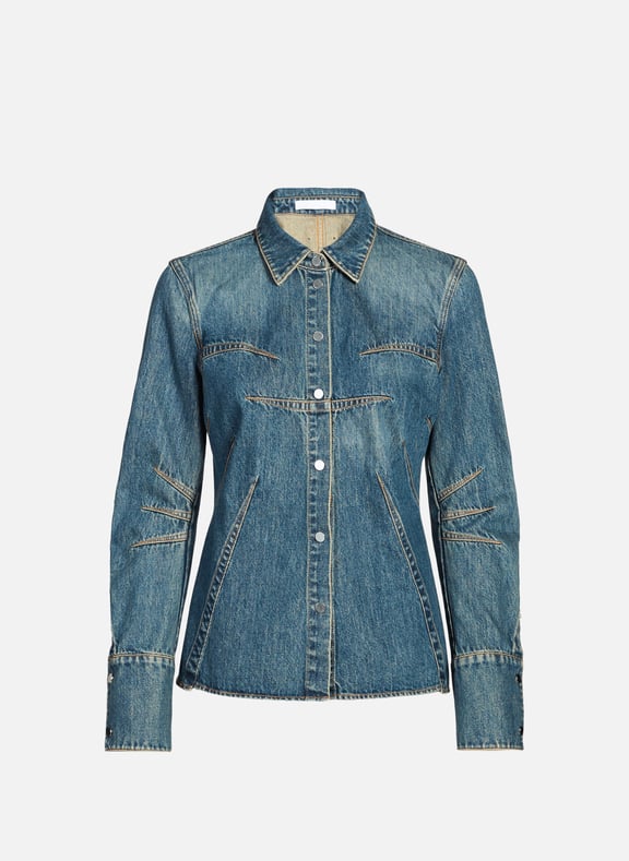 Cotton denim bustier shirt HELMUT LANG Cotton denim bustier shirt HELMUT LANG