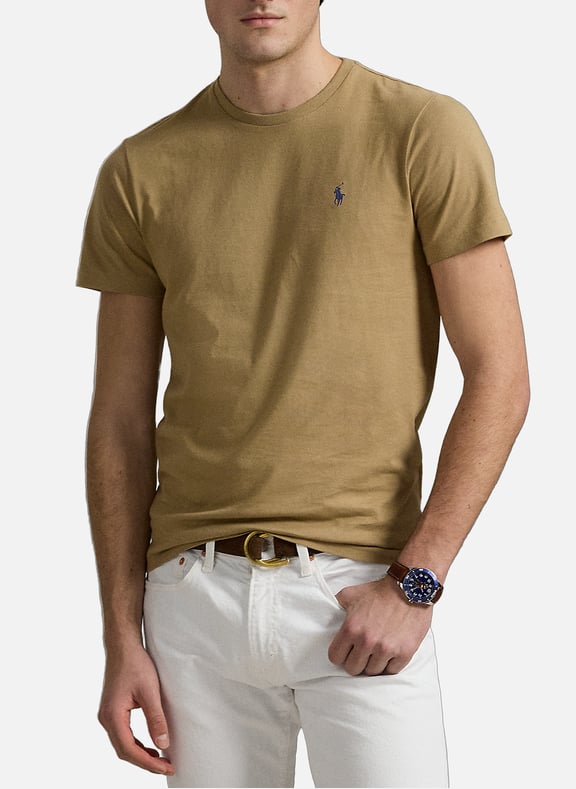 Classic Cotton T-Shirt Khaki by POLO RALPH LAUREN POLO RALPH LAUREN Classic Cotton T-Shirt Khaki