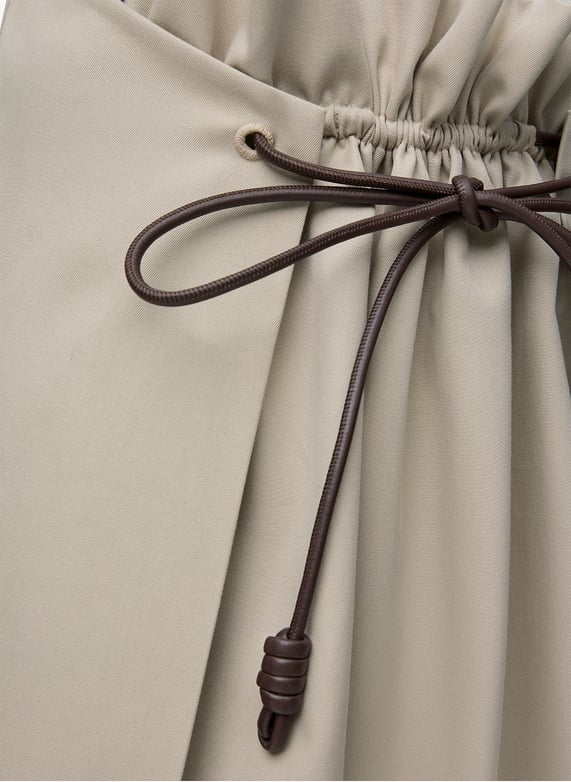 Mini jupe en coton et soie  | Beige by LOEWE Mini jupe en coton et soie  Beige