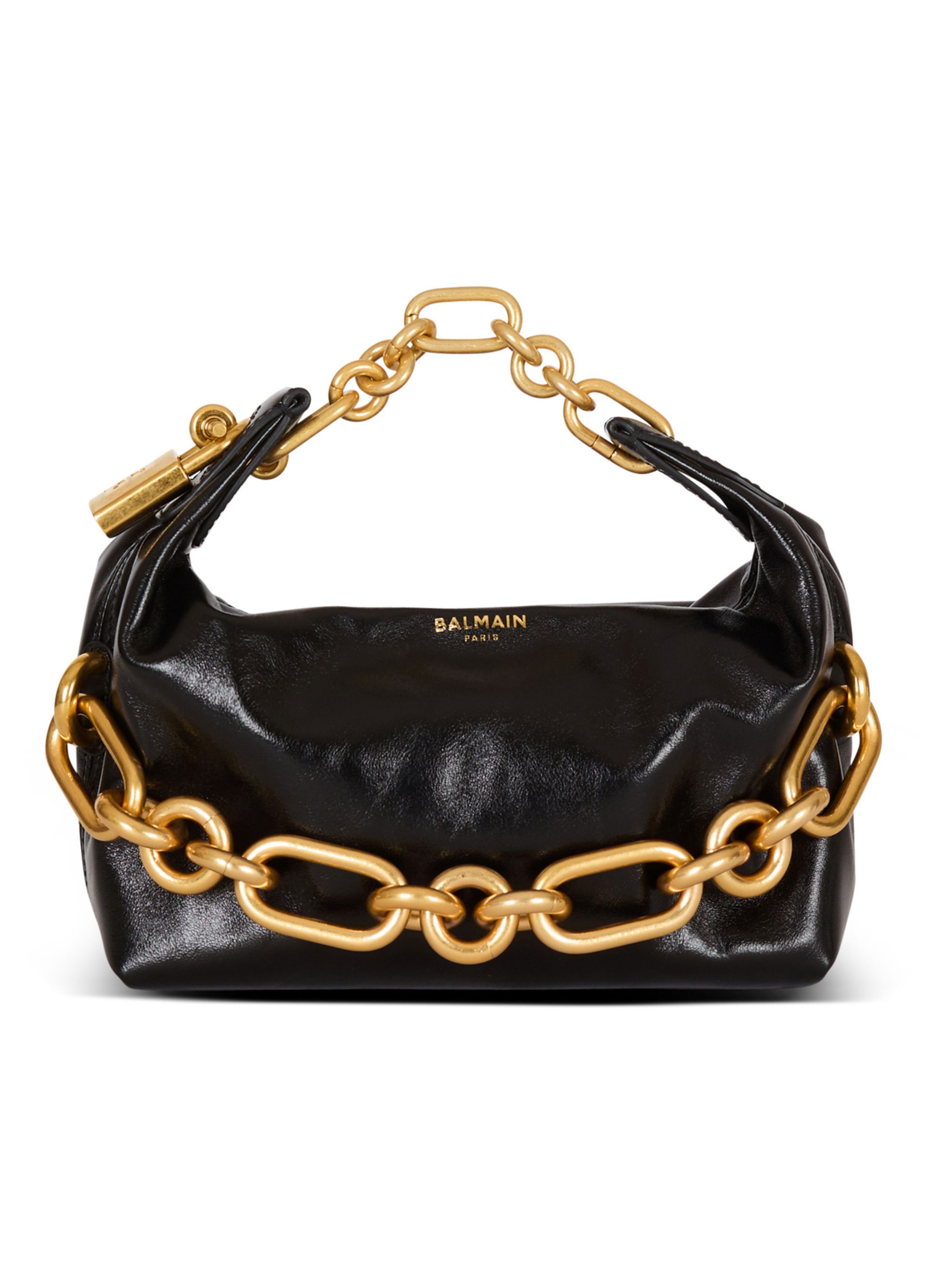 Sac sync mini en cuir de veau BALMAIN Noir