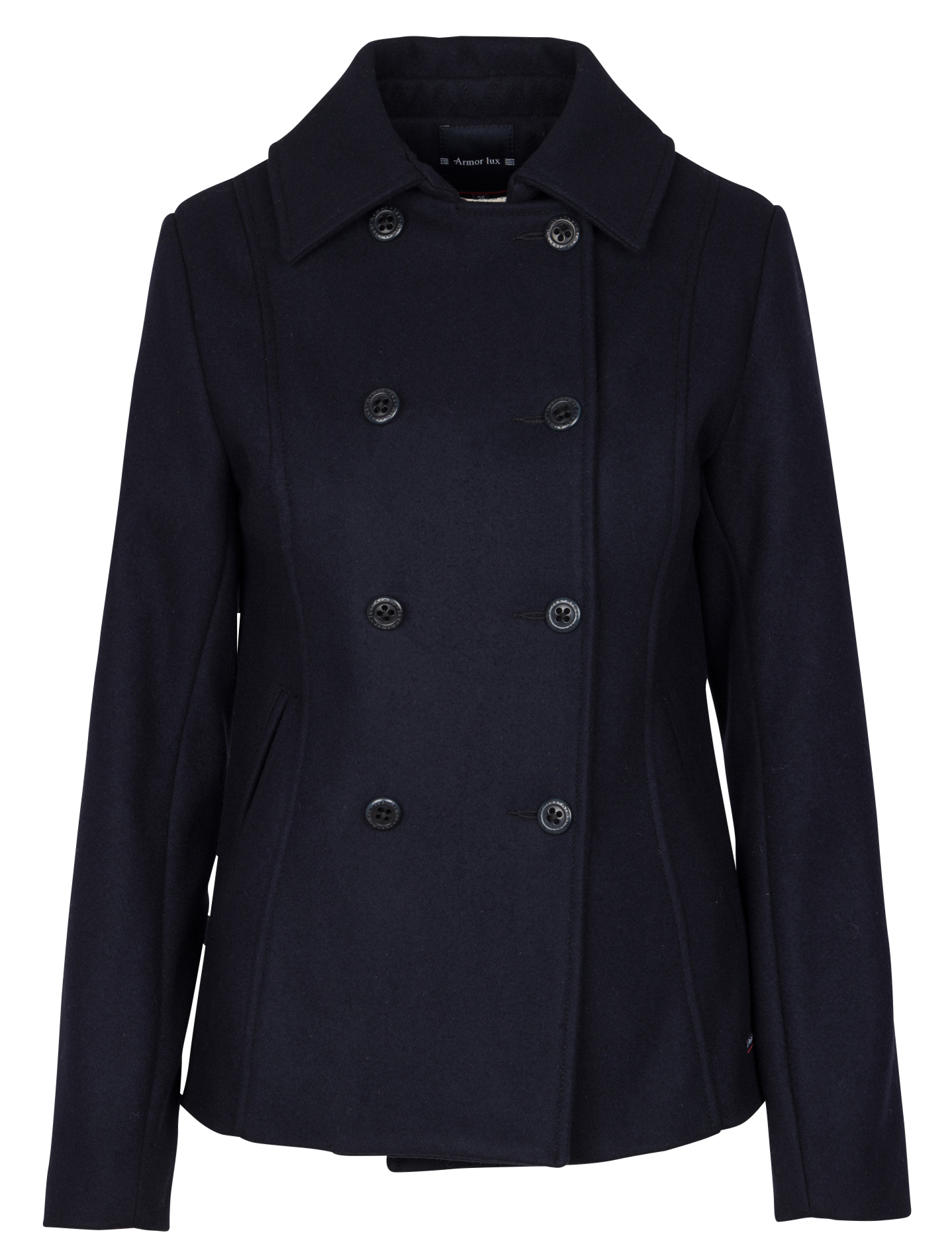 Manteau col tailleur en laine pointe du van ARMOR-LUX Bleu