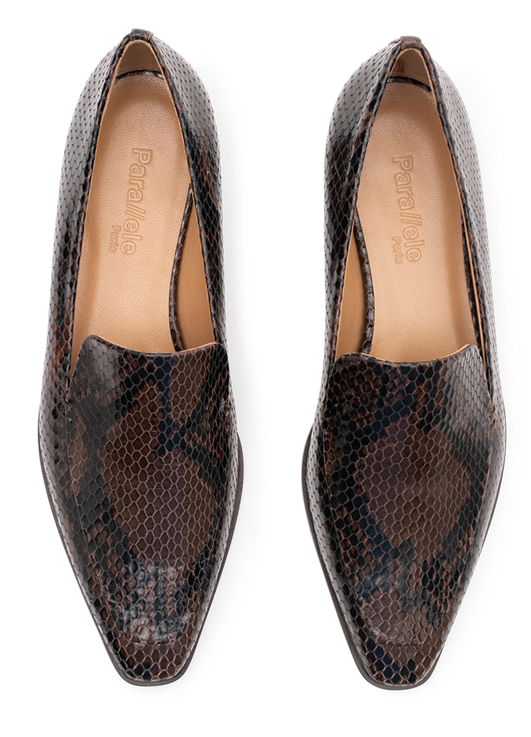 Mocassins douglas en python PARALLELE Marron