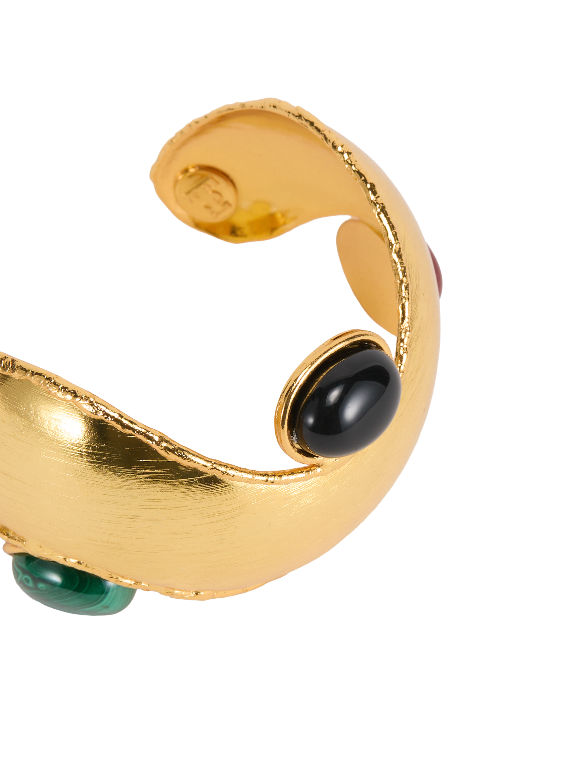 Manchette en laiton et pierre SYLVIA TOLEDANO Noir