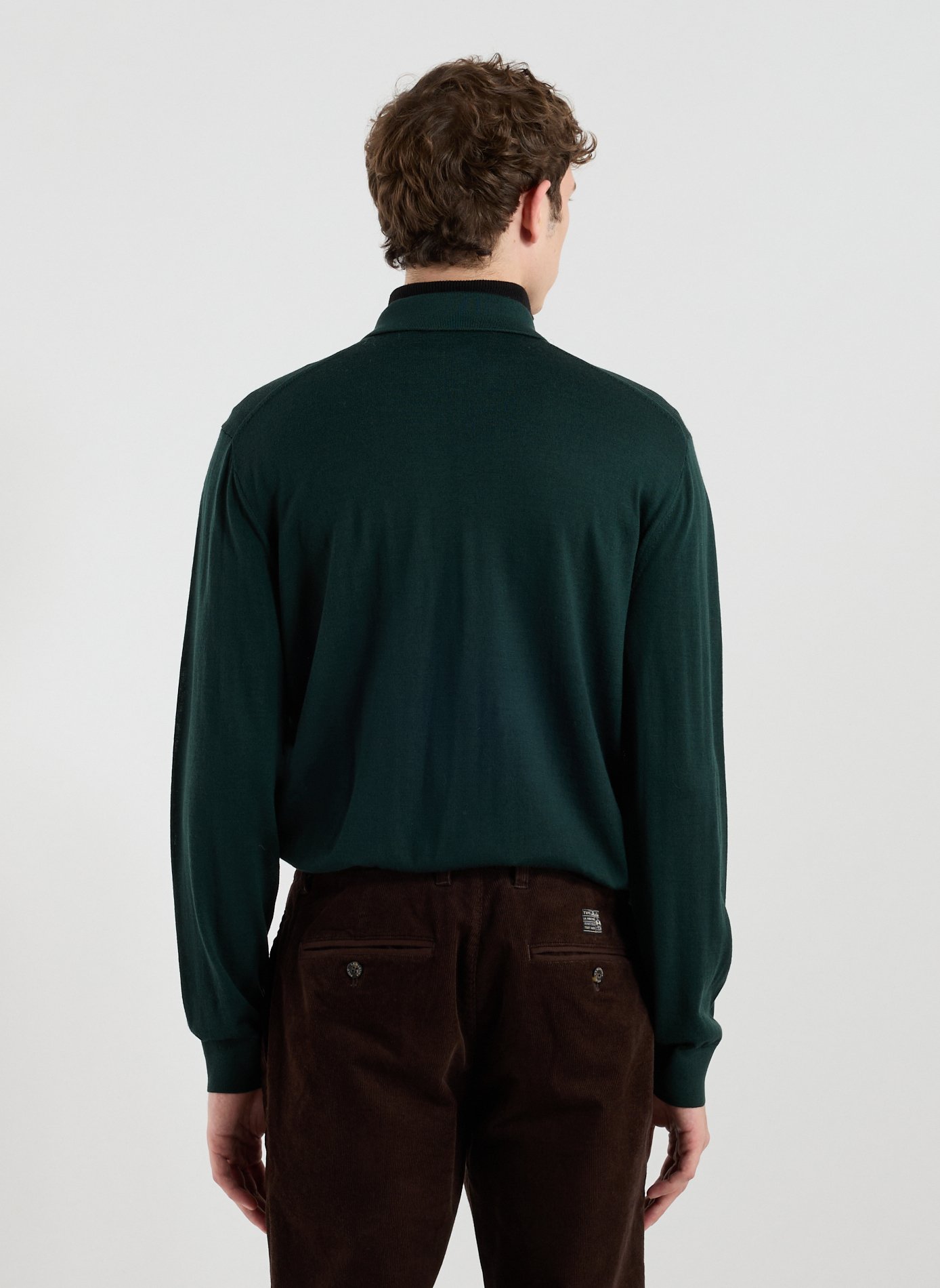 Wool polo neck sweater LACOSTE Green