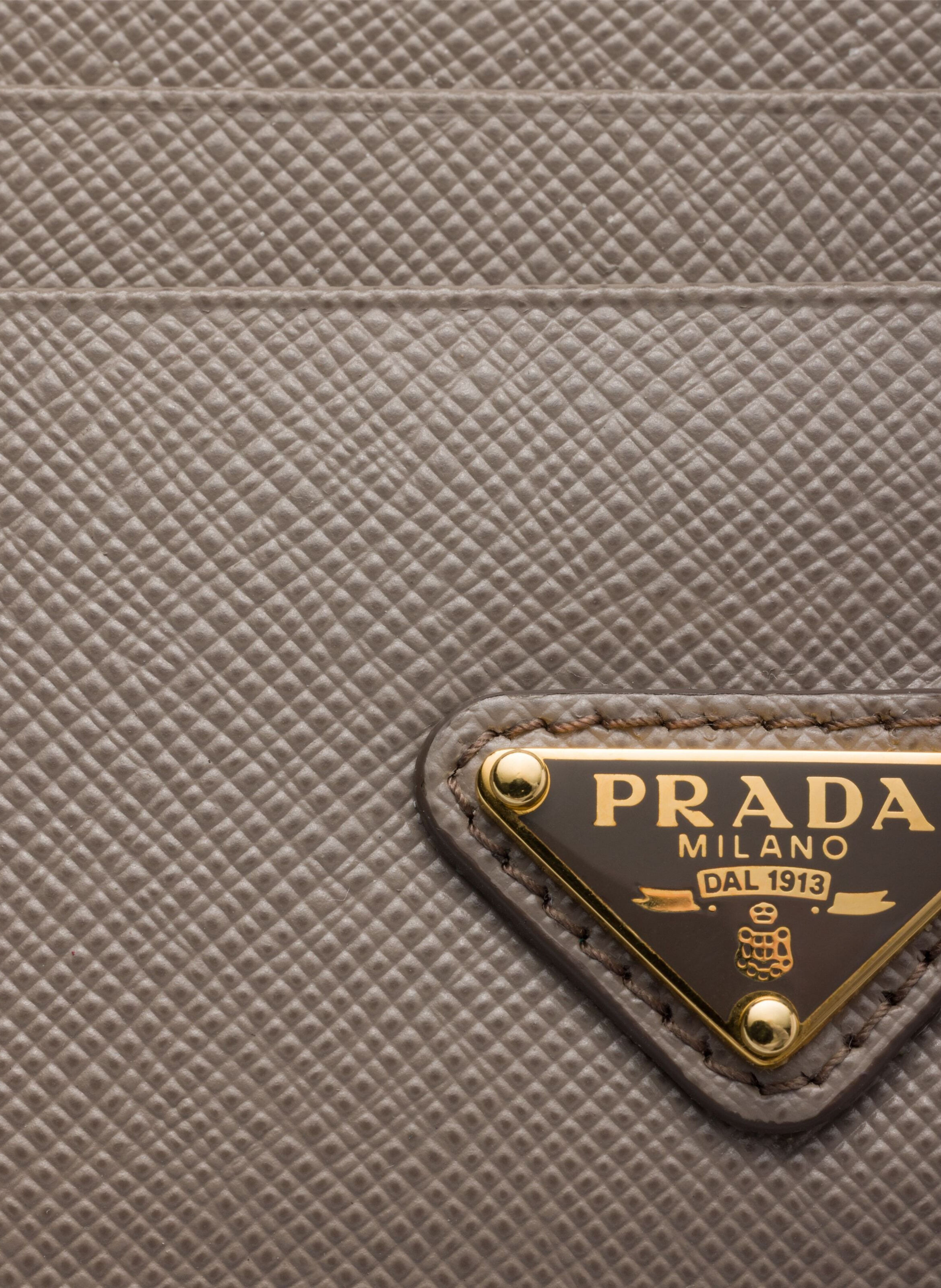 Porte-cartes en cuir saffiano Gris