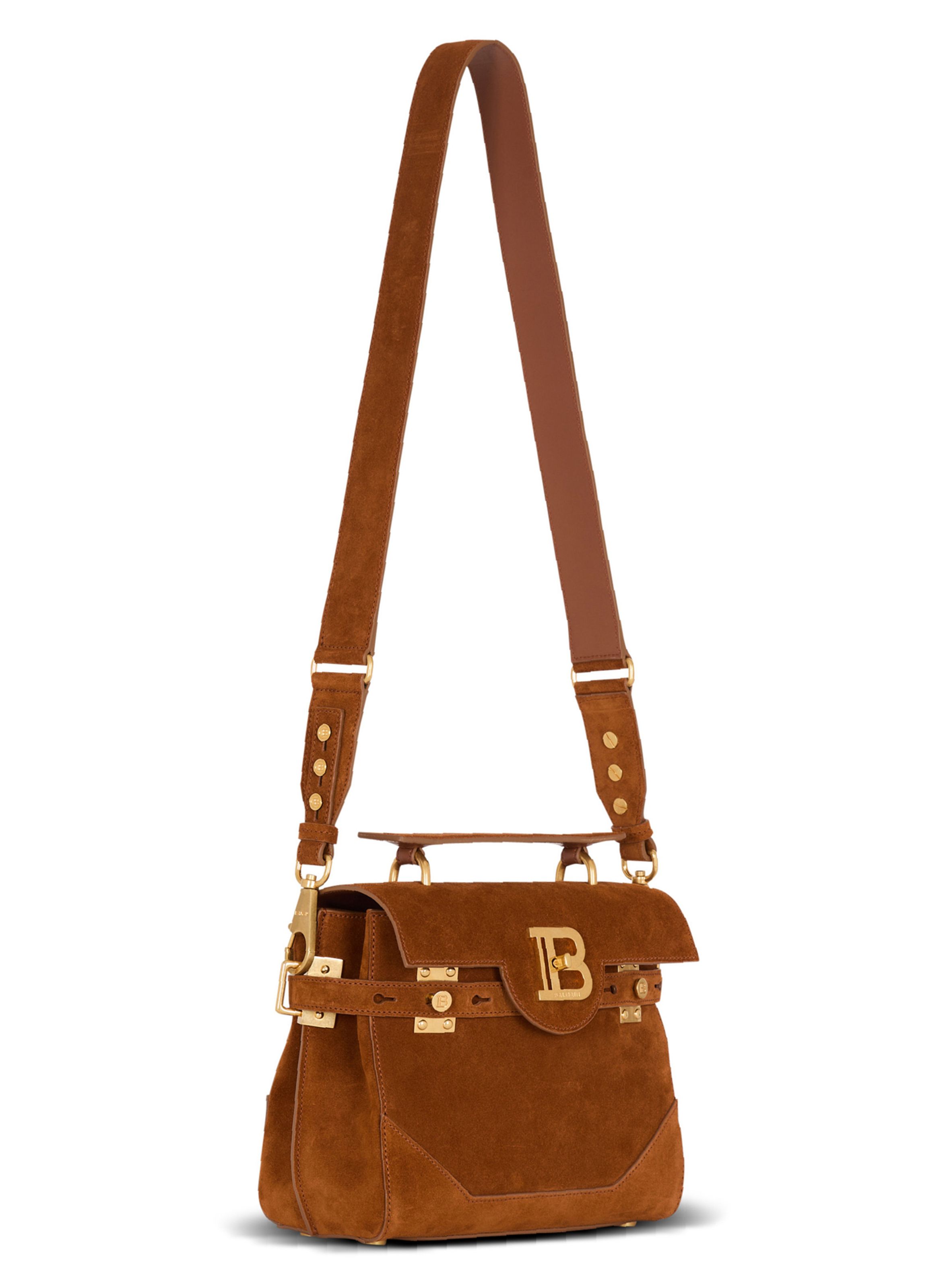 Sac b-buzz 23 en daim BALMAIN Marron