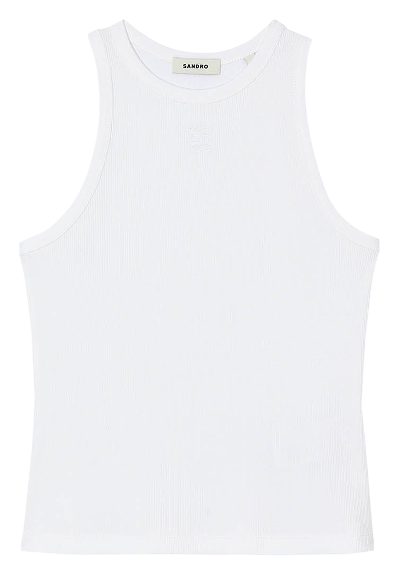 Débardeur col rond en coton SANDRO Blanc