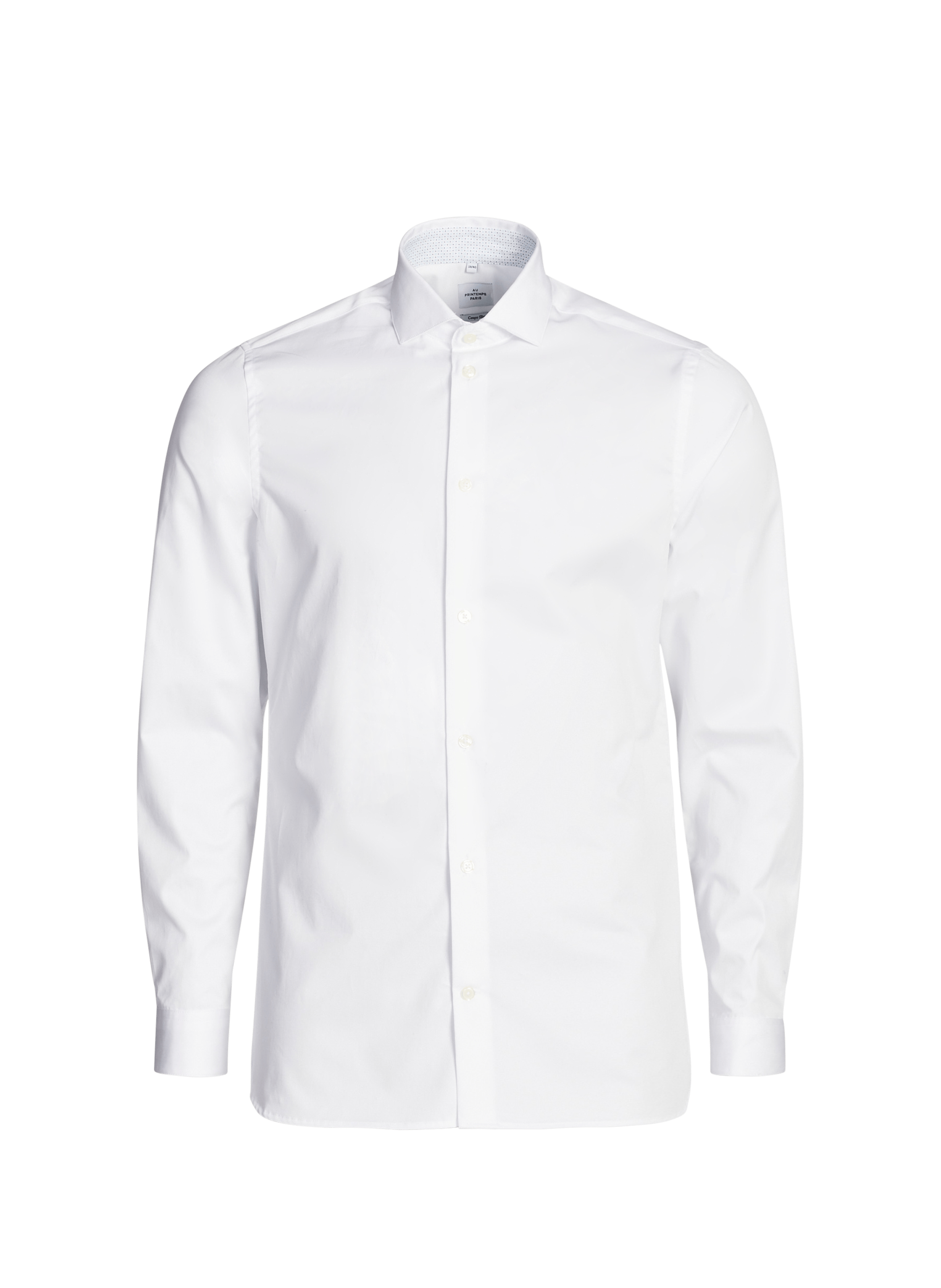 Fitted plain cotton shirt AU PRINTEMPS PARIS White