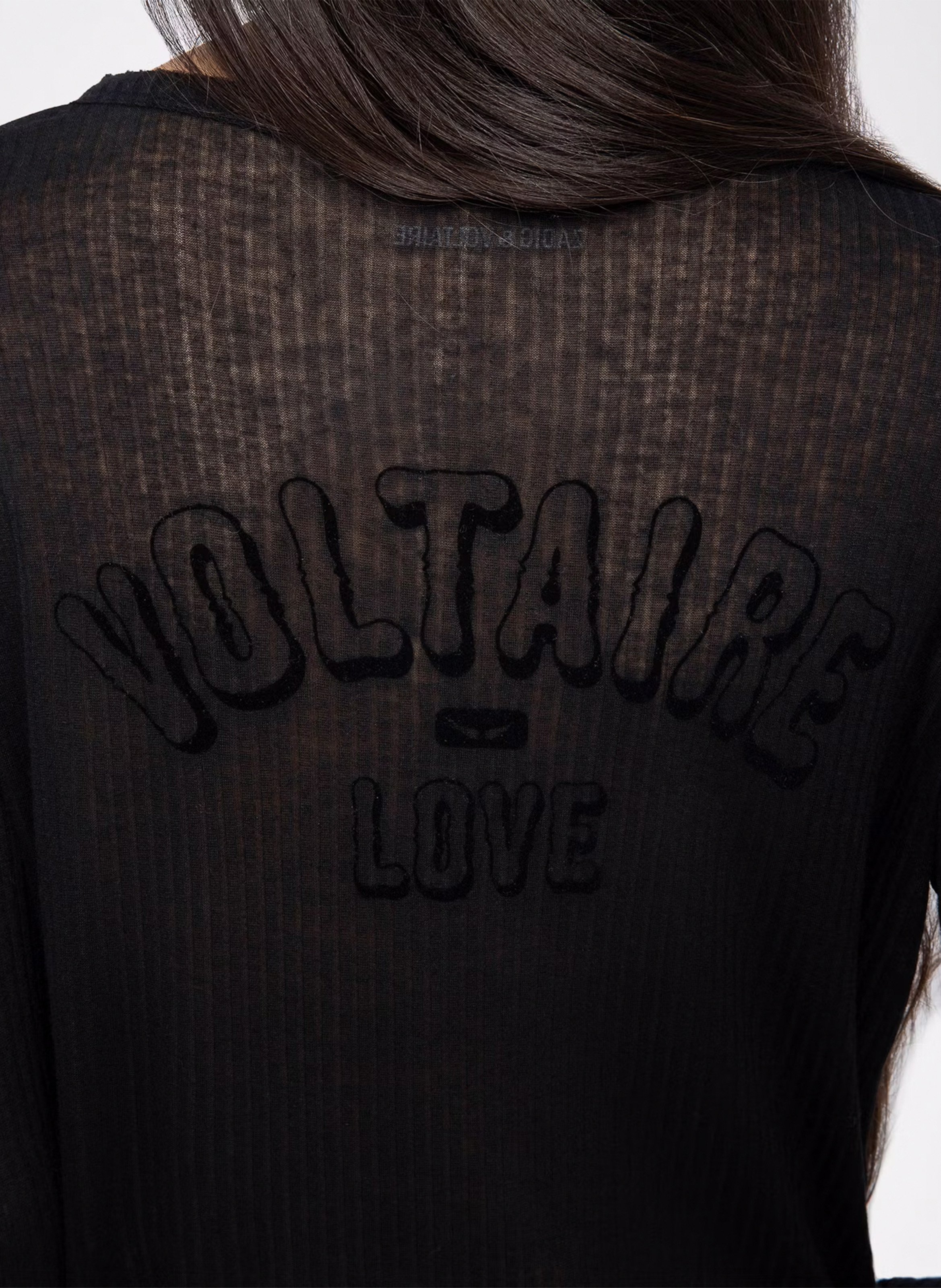 Top droit col tunisien en coton tani ZADIG&VOLTAIRE Noir