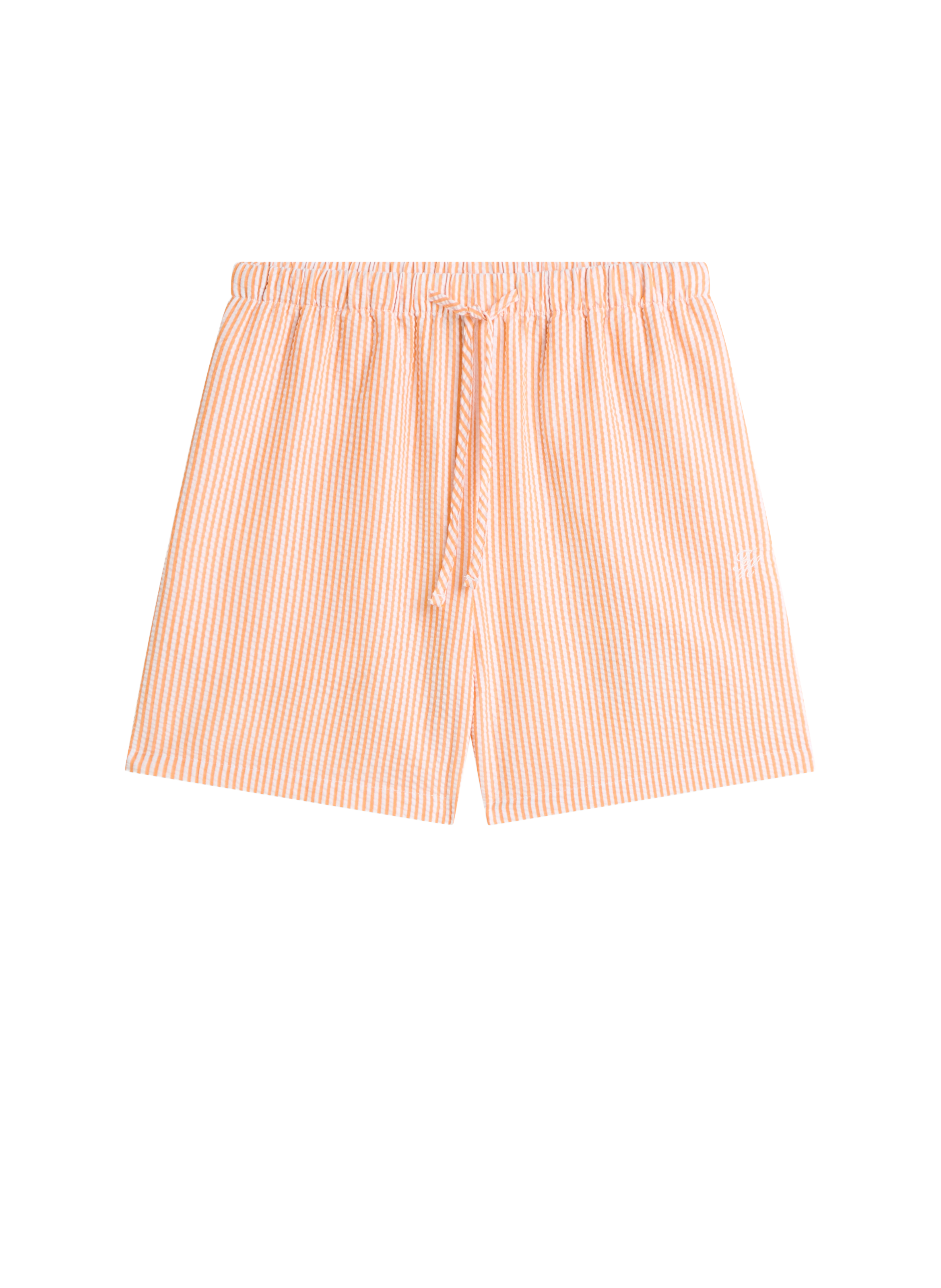 Striped oversized t-shirt with embroidered logo  Stripe orange hype