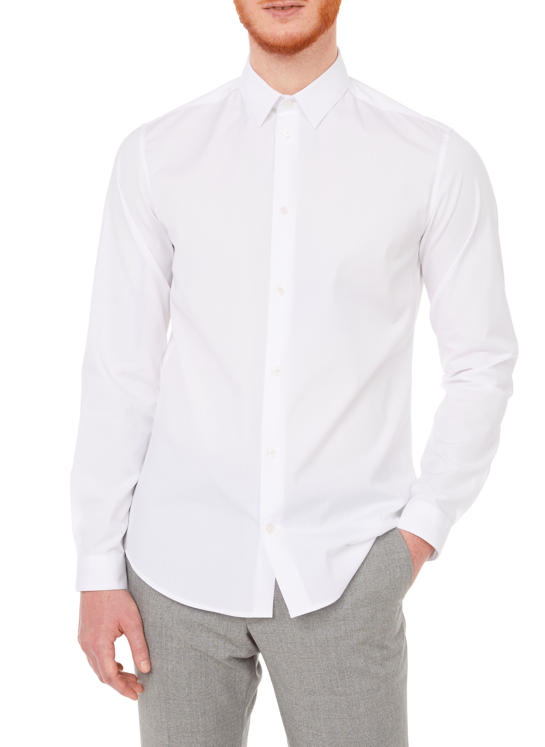 Slim-fit cotton shirt AU PRINTEMPS PARIS White