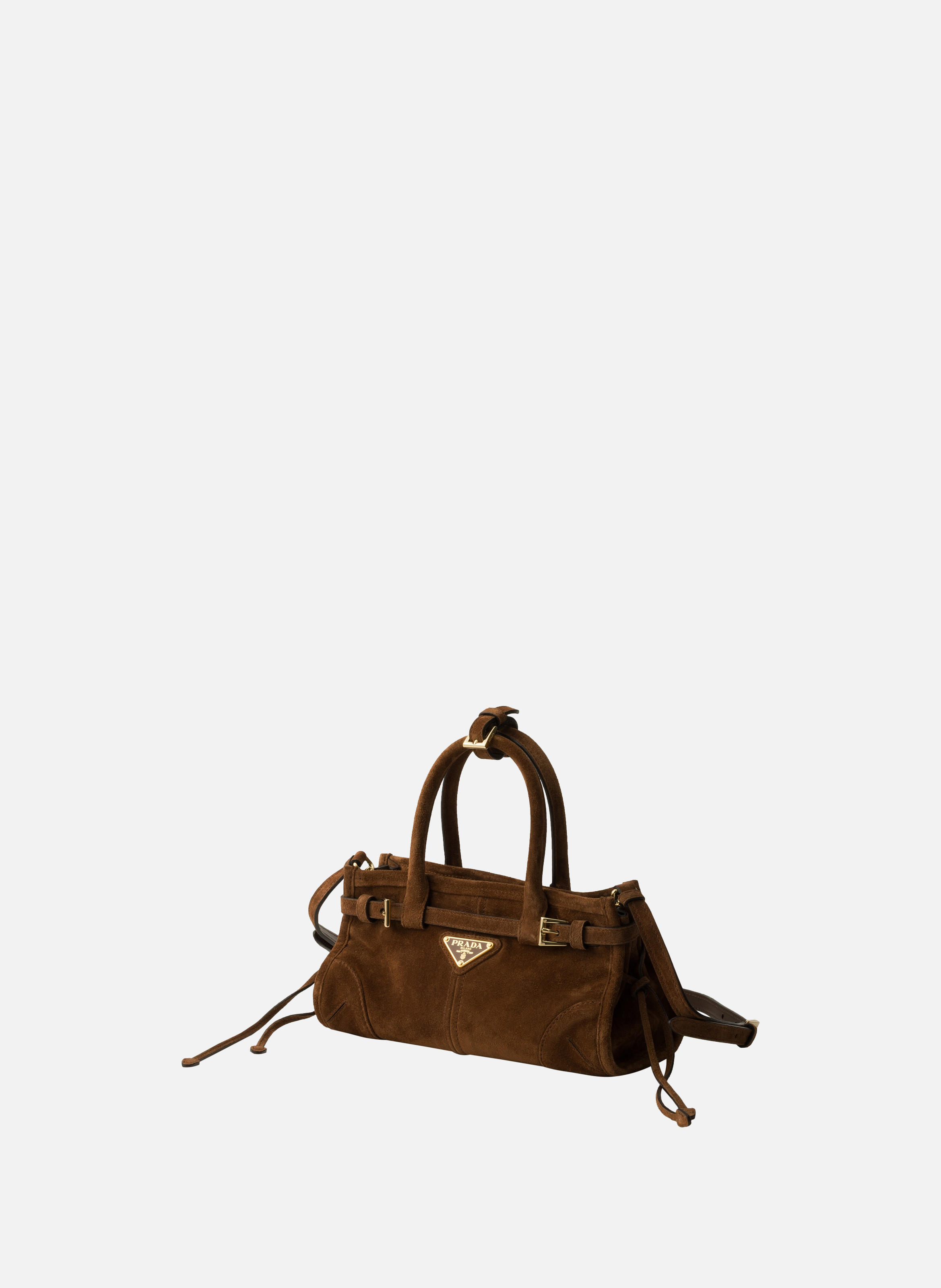 Mini sac prada bonnie en daim PRADA Marron