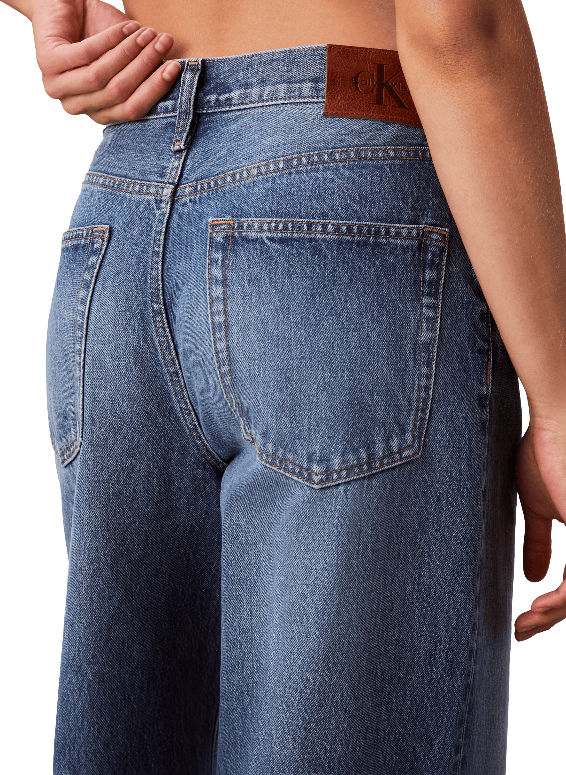 Jean ample en coton délavé CALVIN KLEIN Bleu