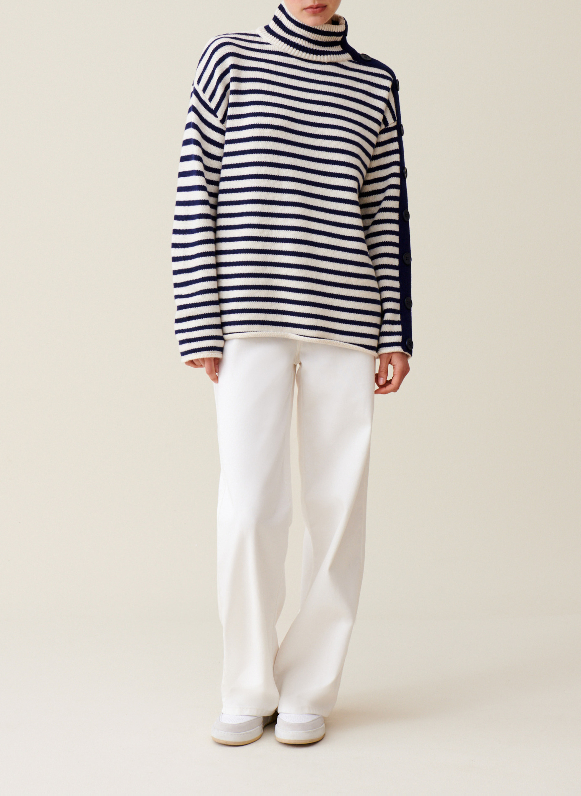 Pull marinière col montant boutonné CLAUDIE PIERLOT Multicolore