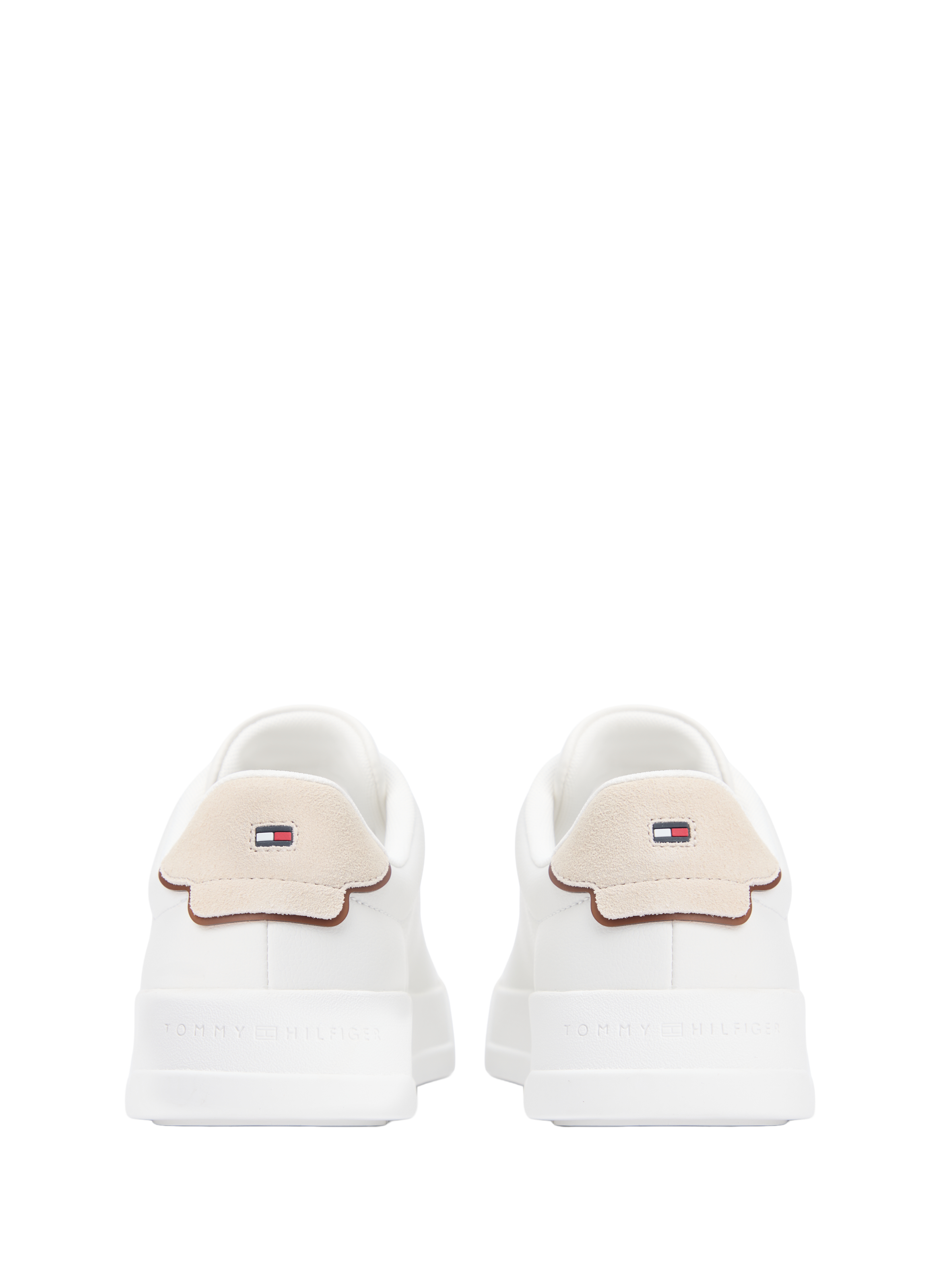 Grain effect leather sneakers TOMMY HILFIGER White