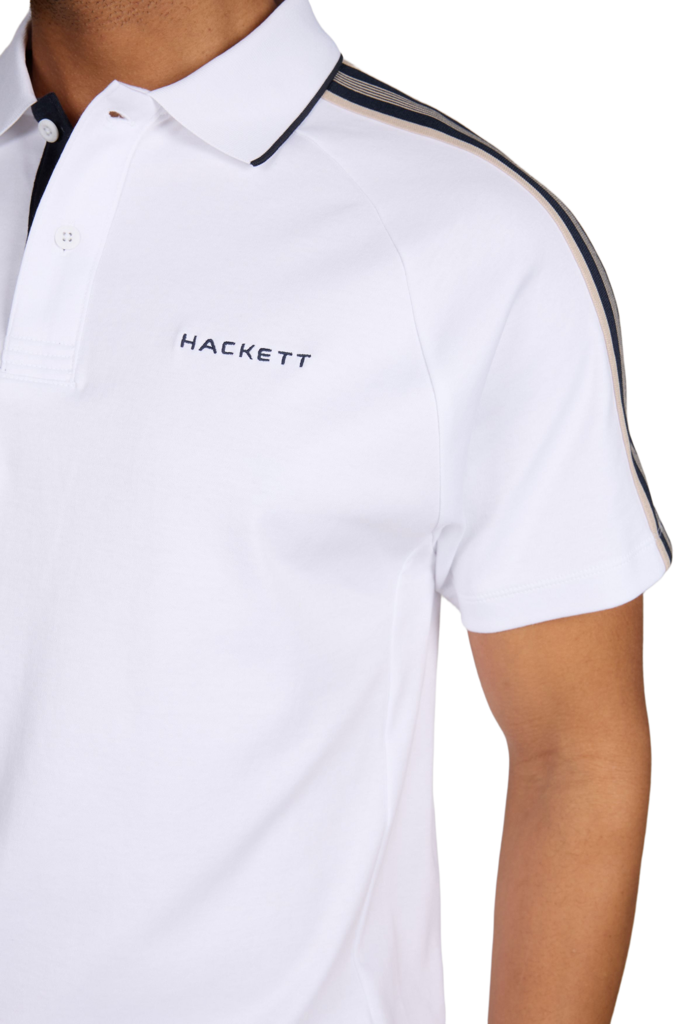 Polo à manches courtes en coton HACKETT Blanc