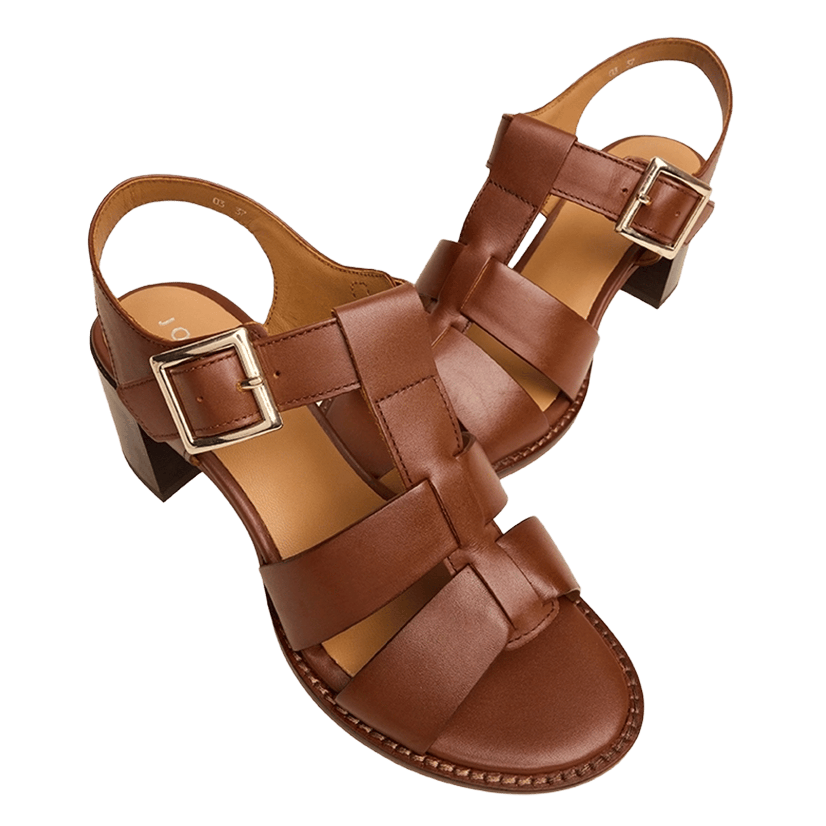 Sandales à talons en cuir alexandrie JONAK Marron