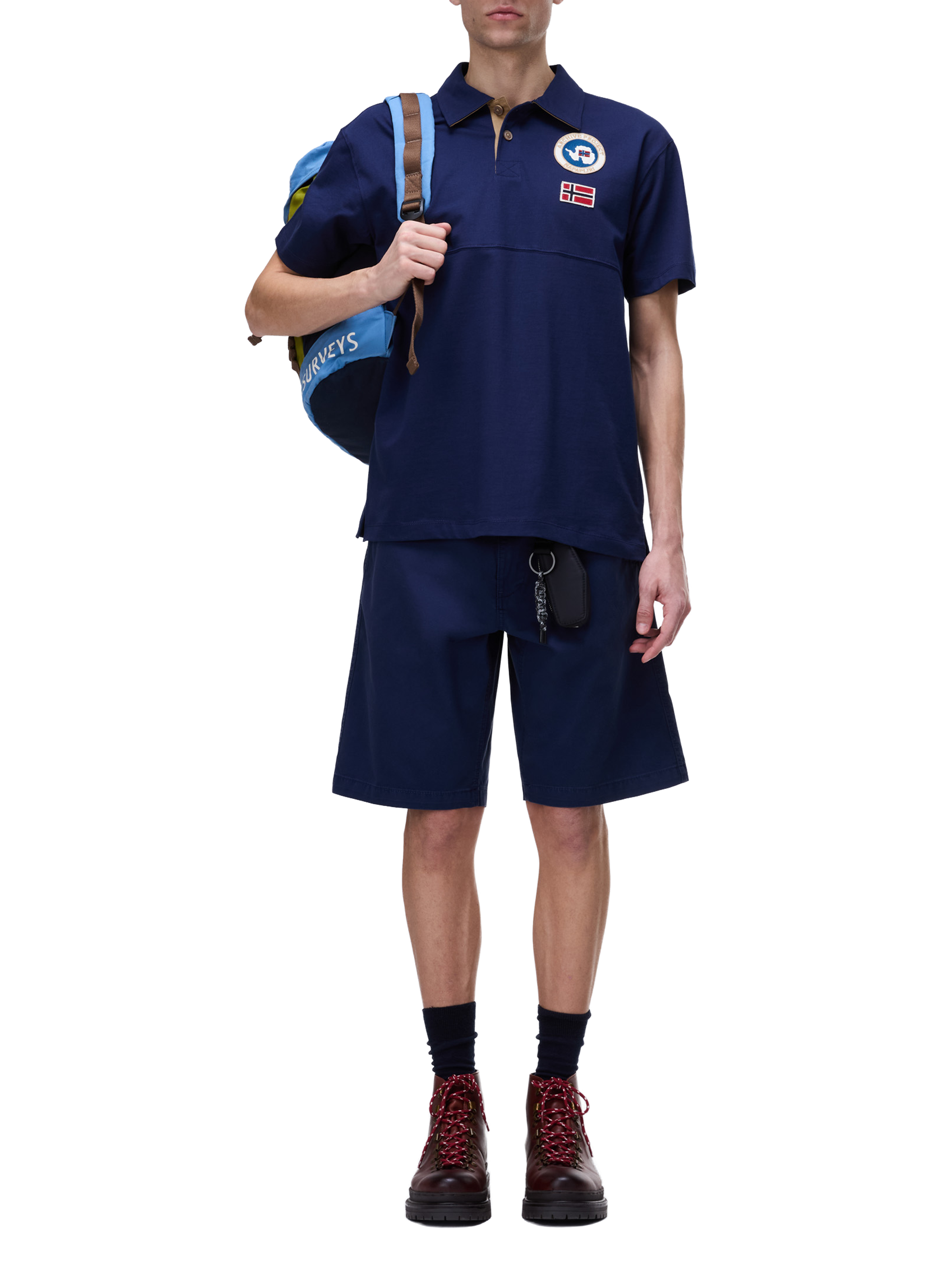 Polo manches courtes Reflect à logo en coton NAPAPIJRI Bleu