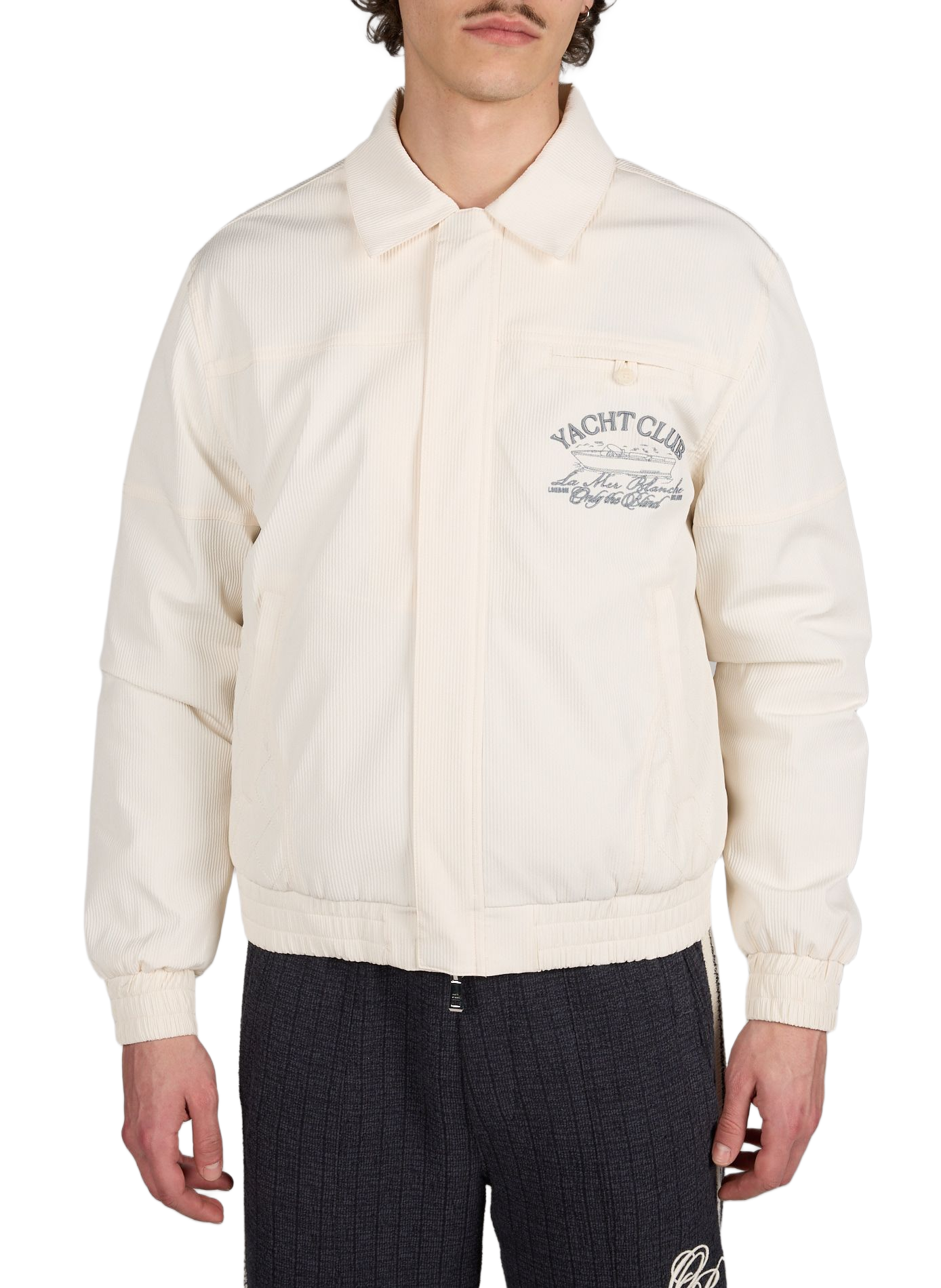 Embroidered White Club Jacket ONLY THE BLIND Multicolour
