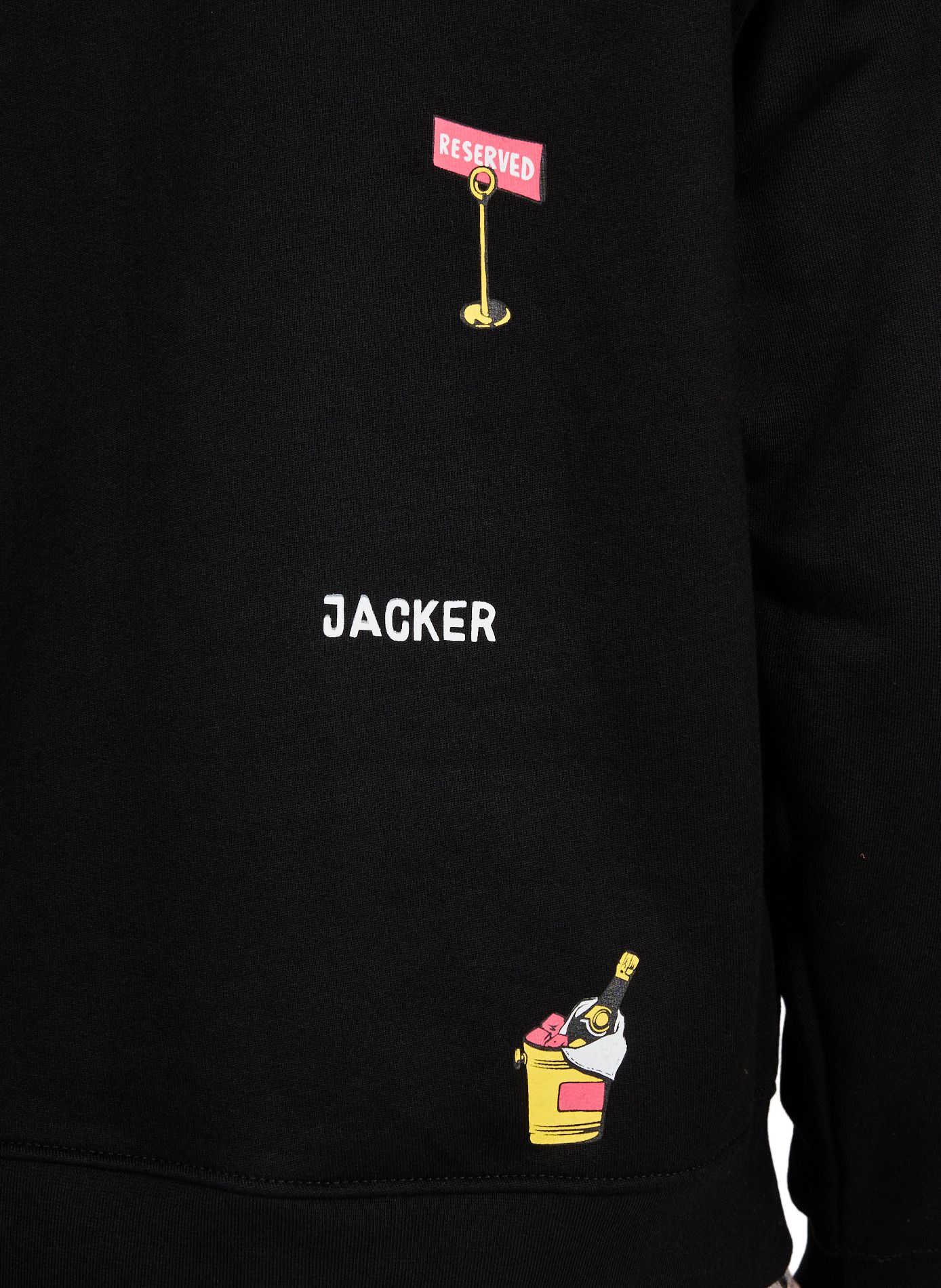 Oversized cotton patterned sweatshirt JACKER. Black