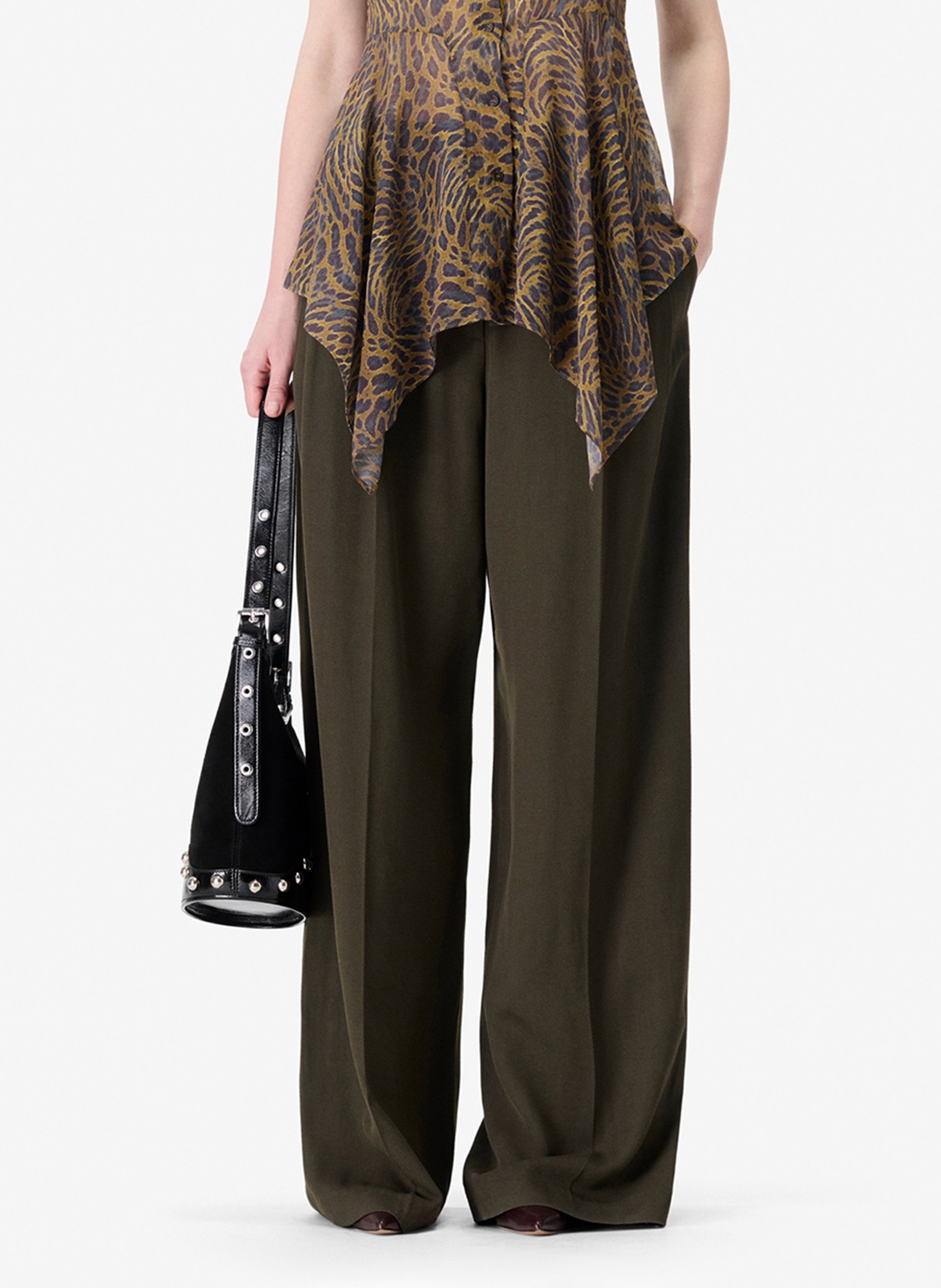 Pantalon large unie à pinces pallia IRO Vert