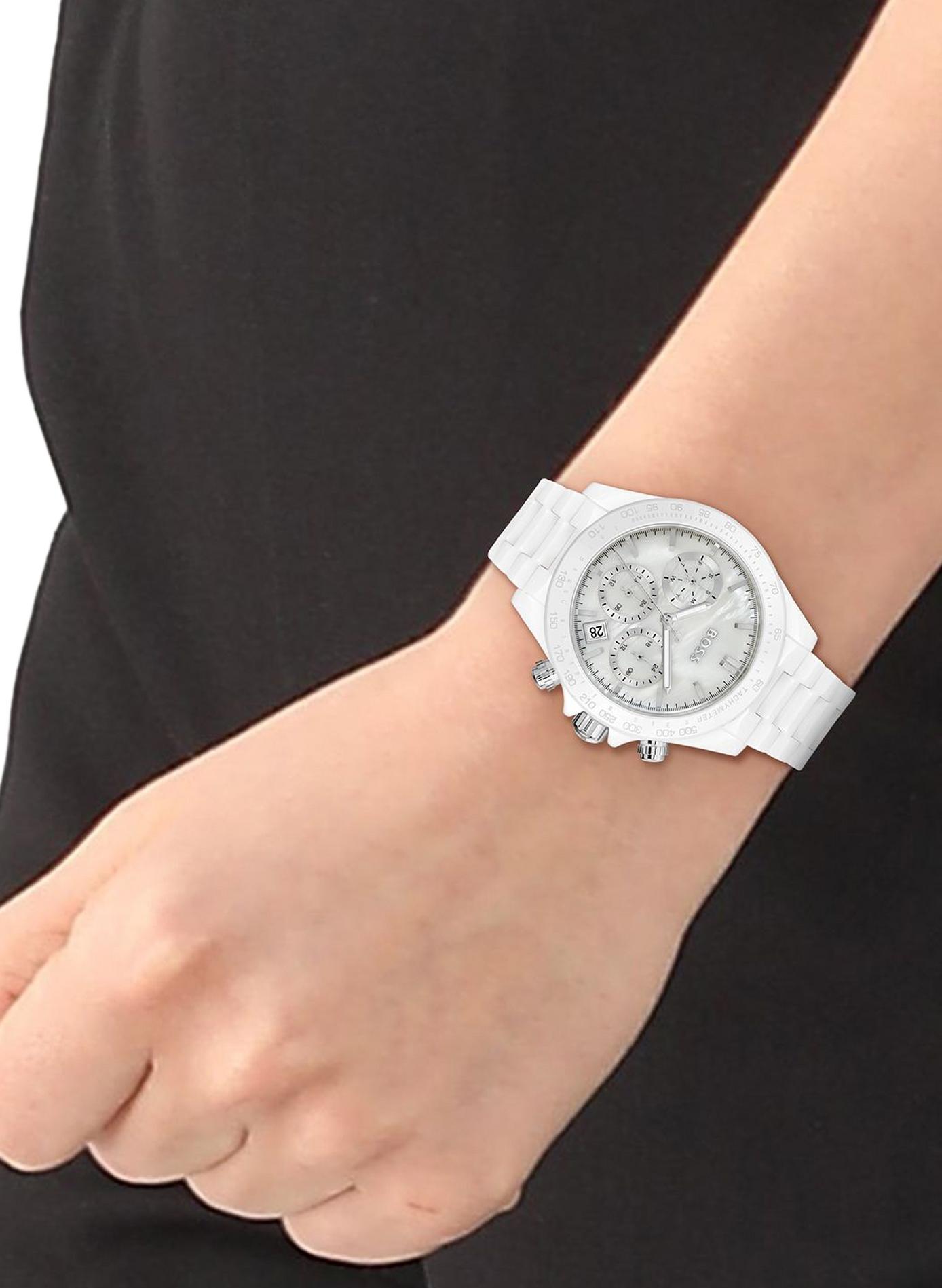 Montre quartz Novia en céramique BOSS MONTRES Blanc