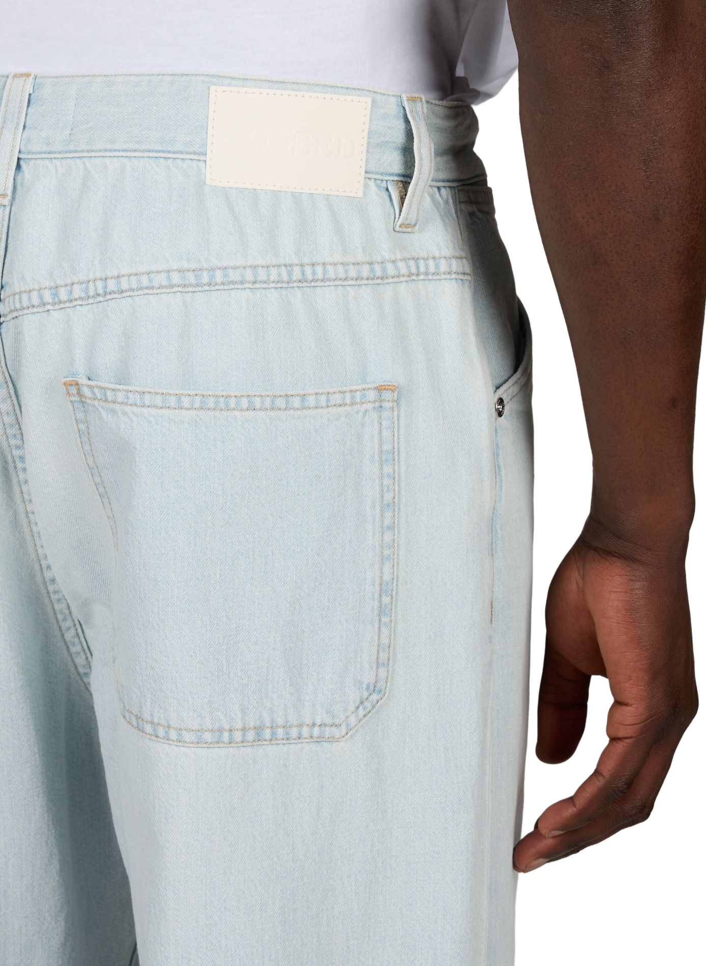 Gerade geschnittene Hose mit weitem Bein uni CLOSED Blau
