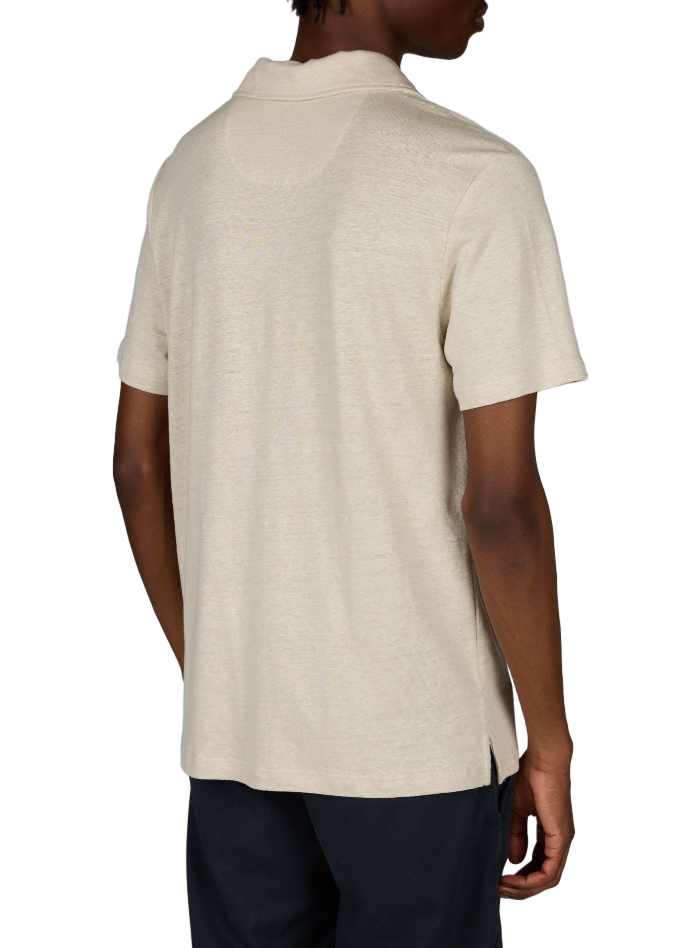 Polo à manches courtes en lin mélangé PIERRE CARDIN Beige