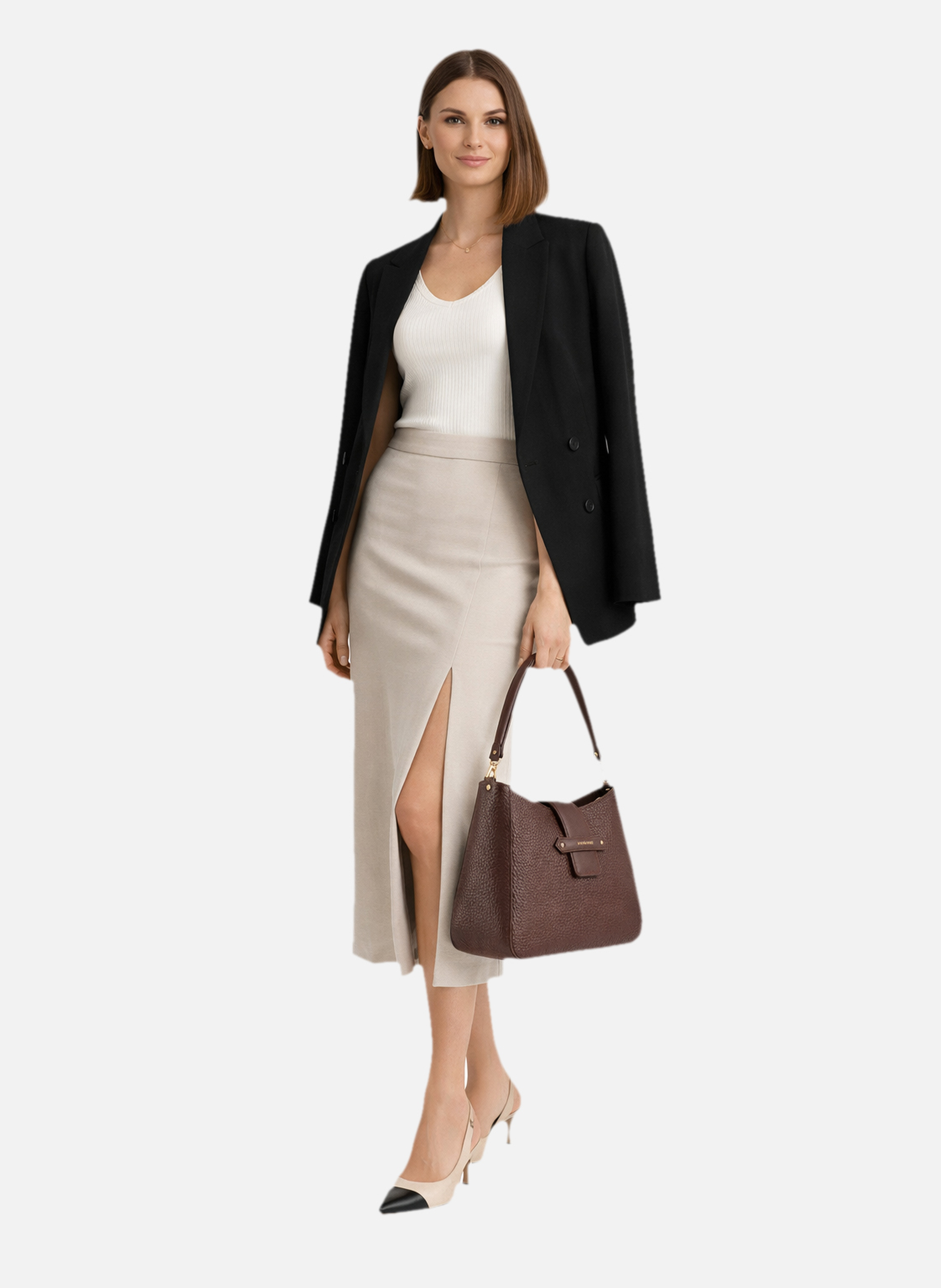 Fleuves | sac porté épaule gm en cuir de vachette | Rouge POURCHET Femme