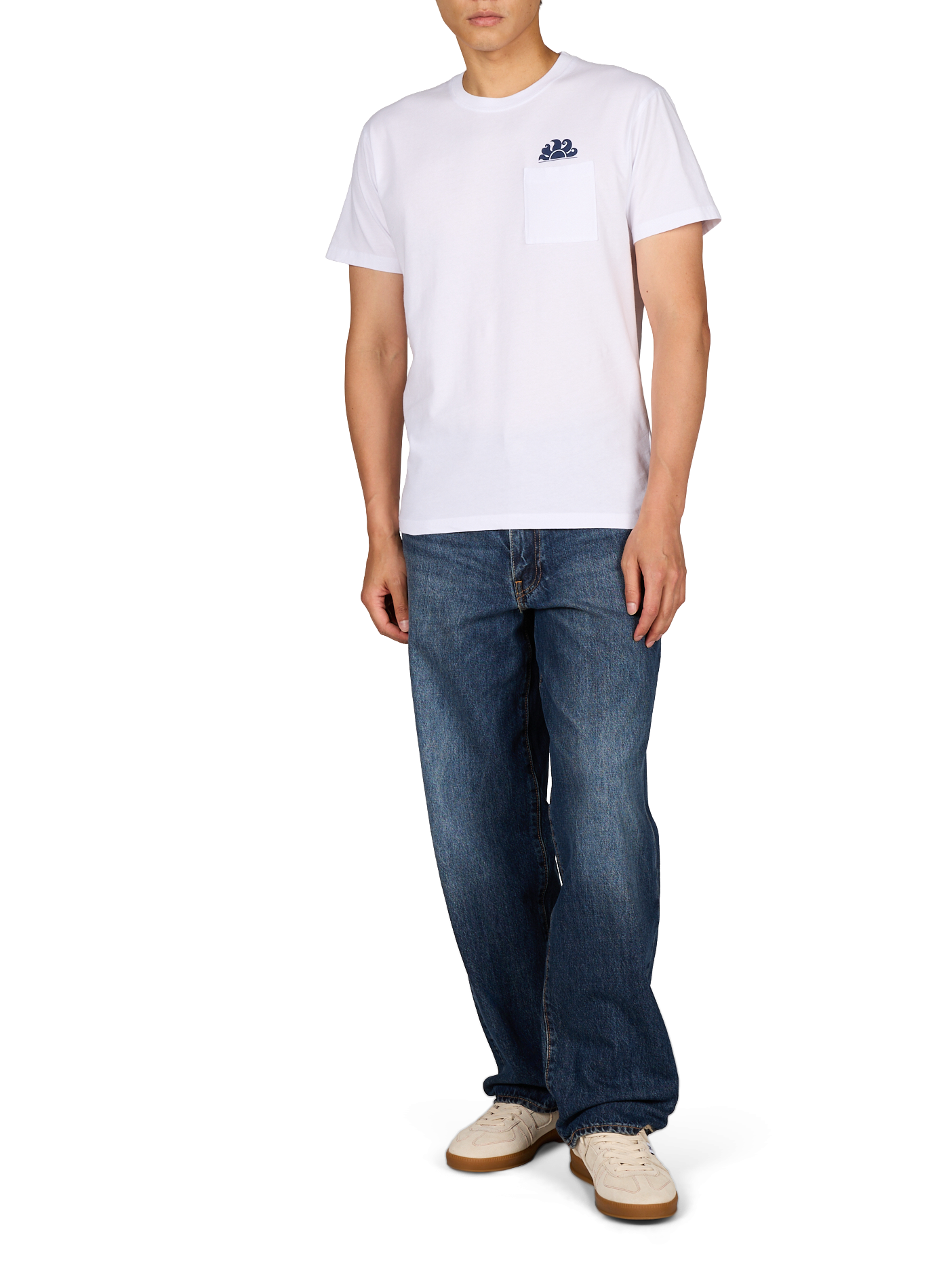 Round neck cotton t-shirt SUNDEK White