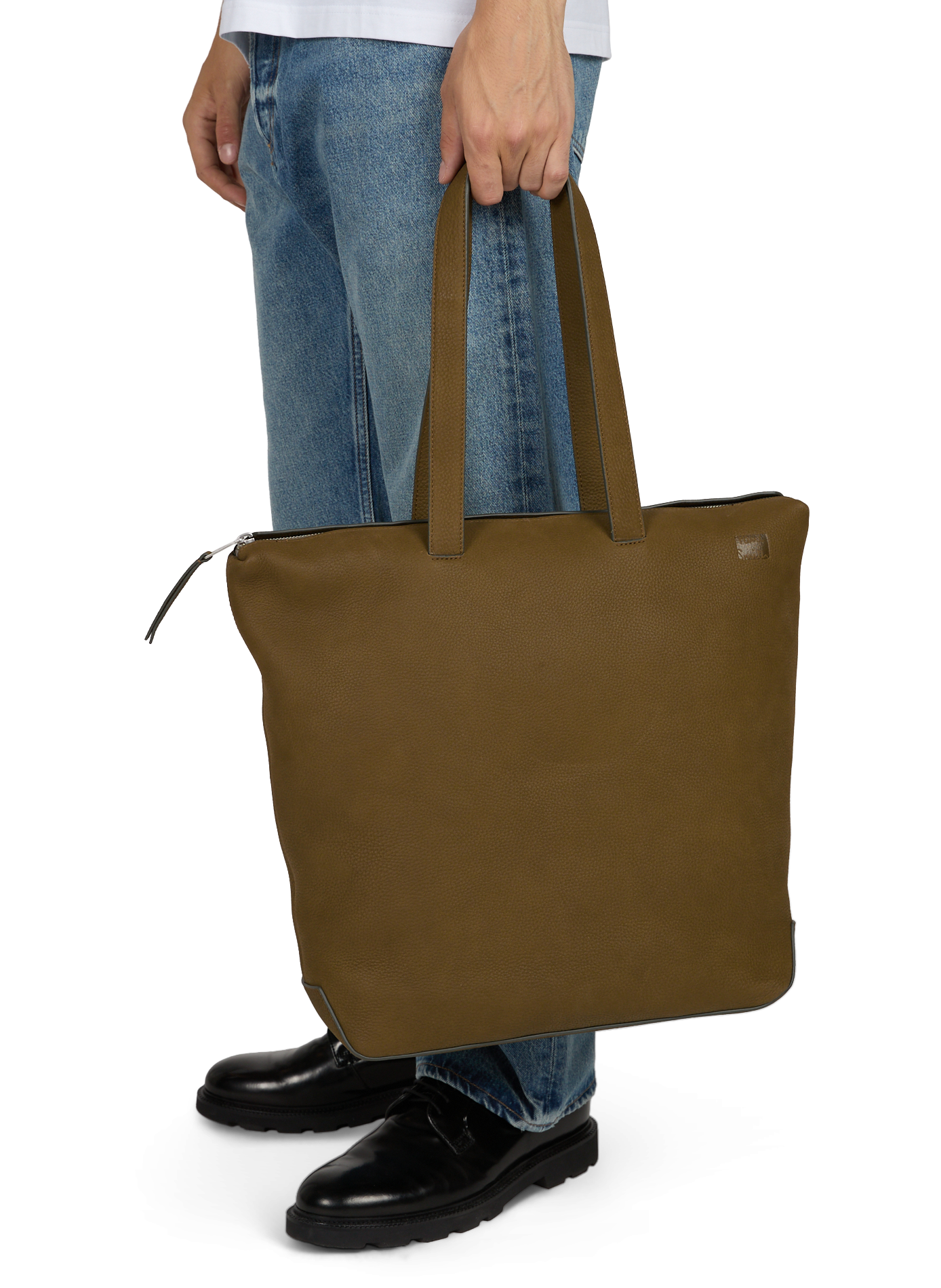 Tote bag zippé en cuir grainé  PAUL SMITH Vert