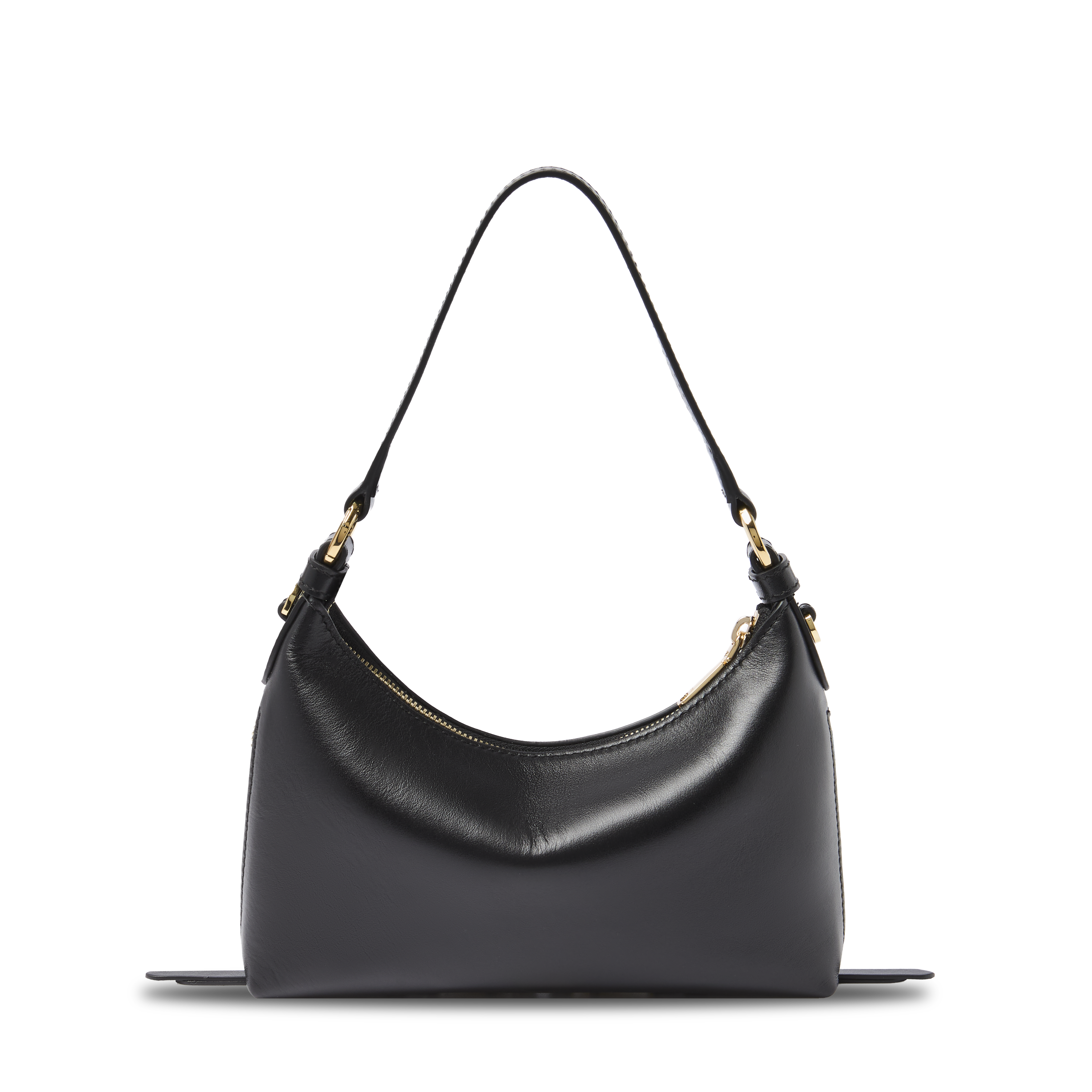 Hobo tas origami zip baby, glad runderleer, zwart, 22 x 15 x 5 cm. LANCEL Zwart