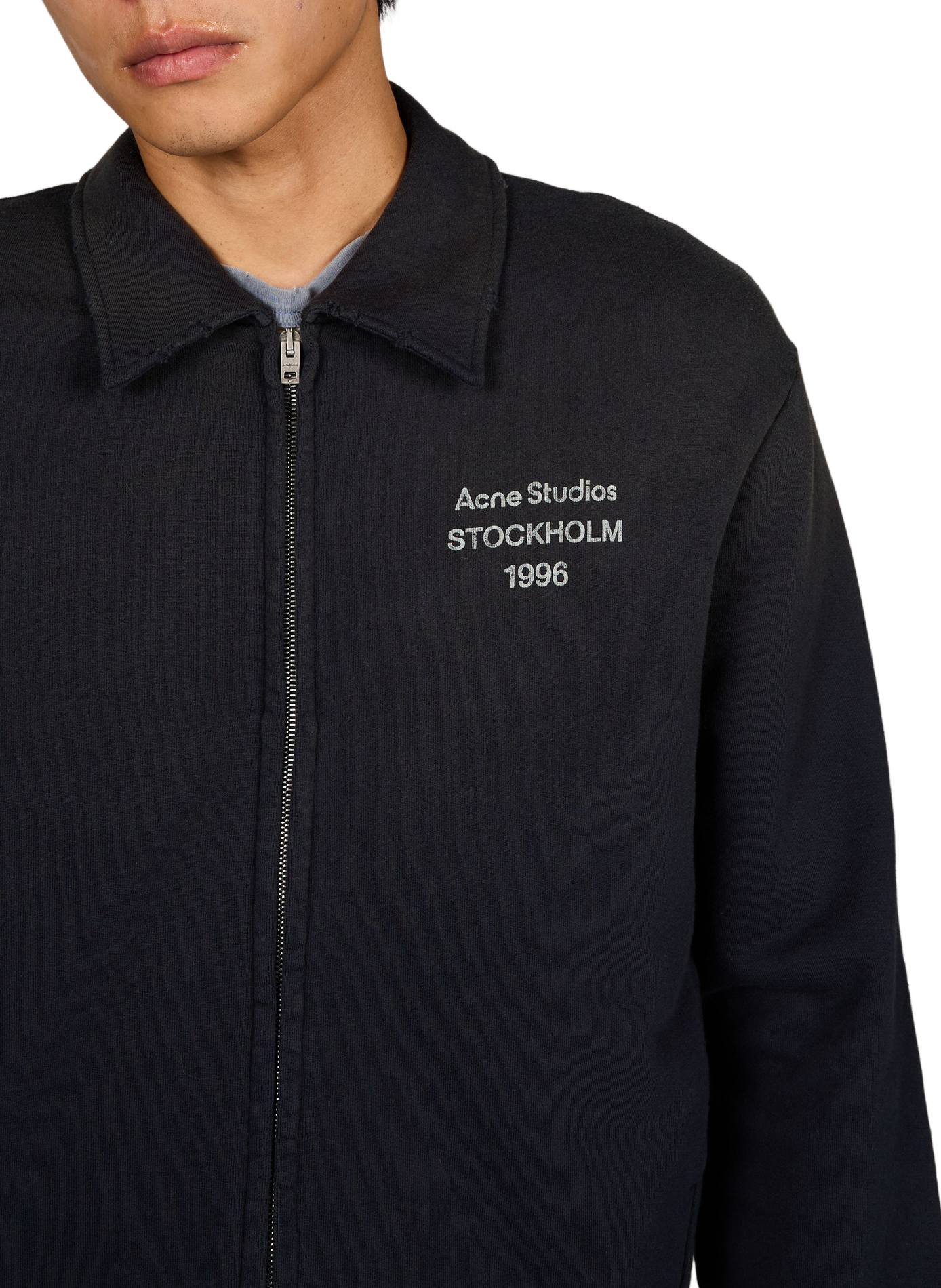 Sweat zippé en coton mélangé ACNE STUDIOS Noir