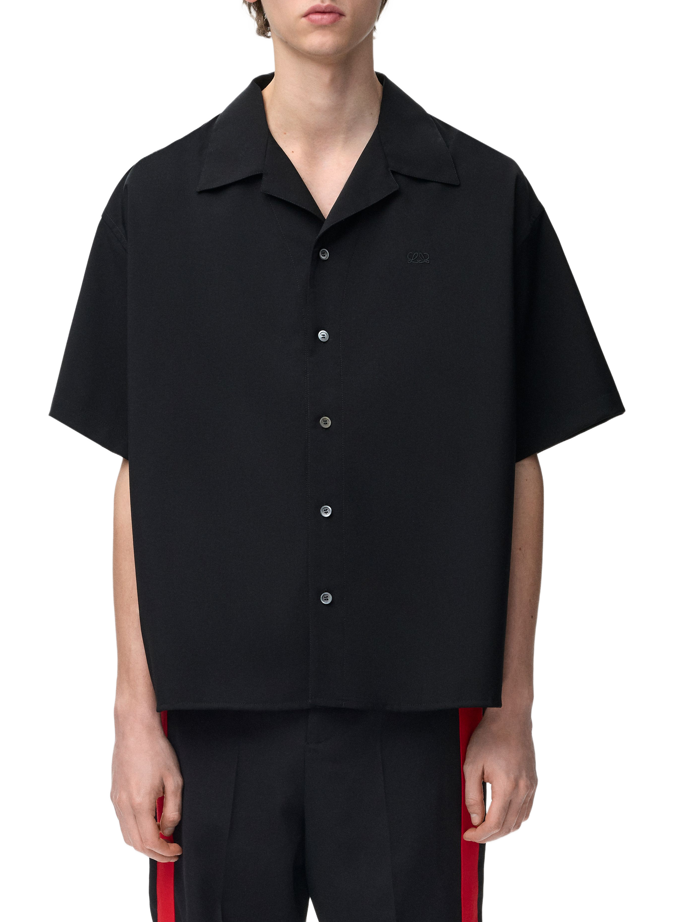 Kurzarm-Wollhemd LOEWE Schwarz