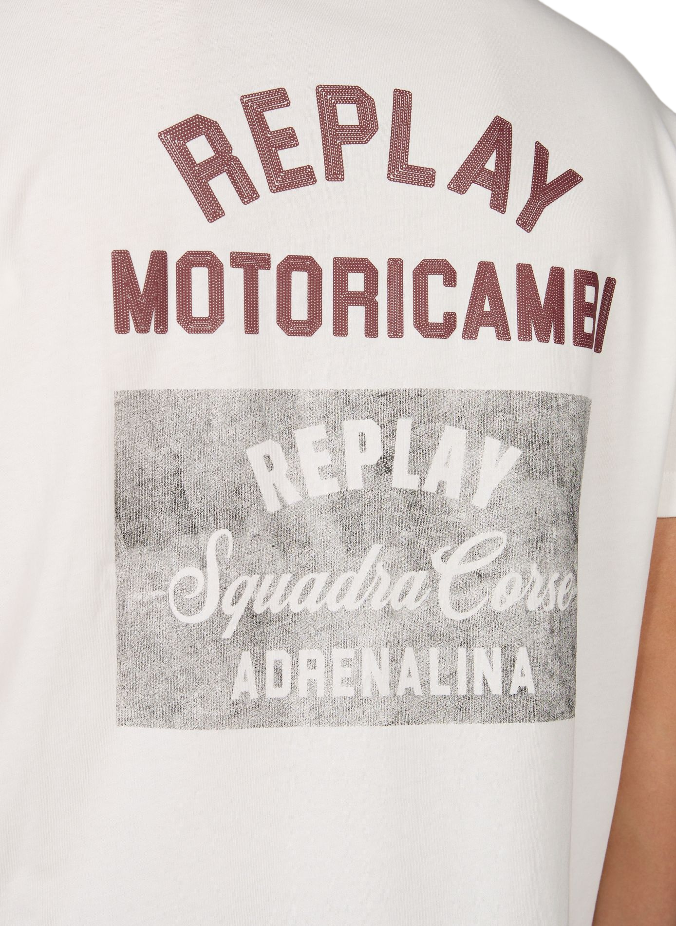 Oversized printed cotton t-shirt REPLAY Beige