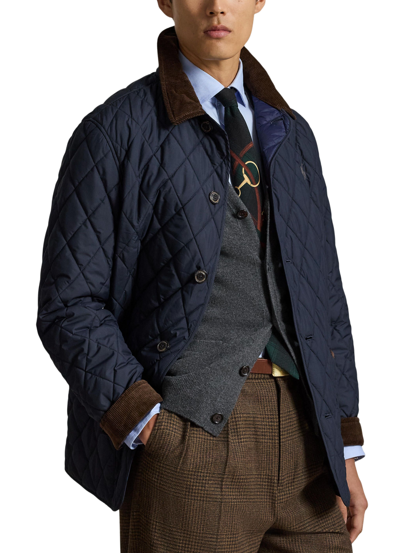 Blouson droit col classique matelassé POLO RALPH LAUREN Bleu