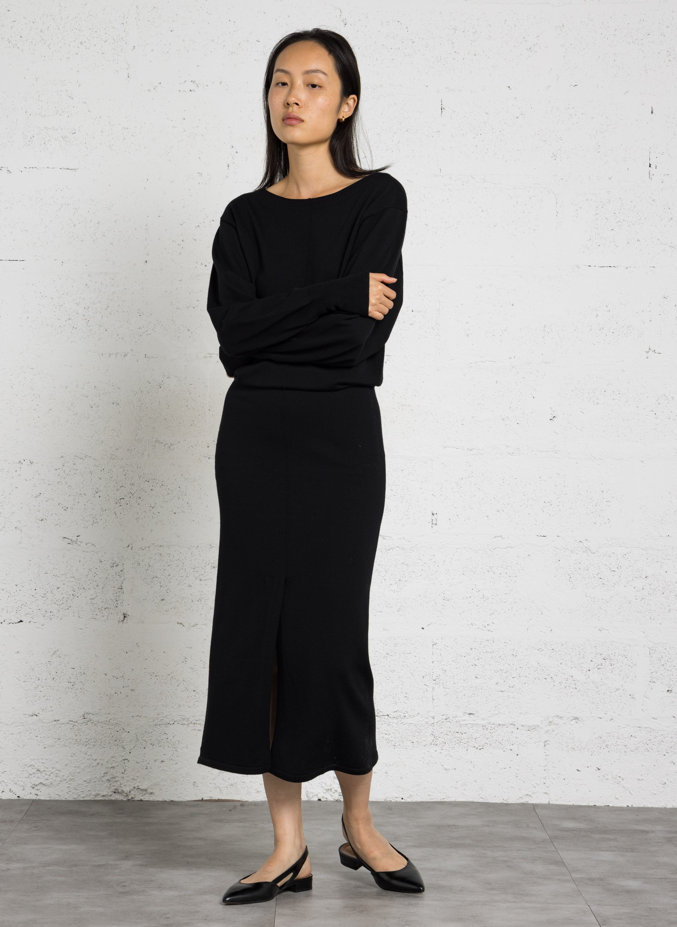 Robe longue en laine kathleen SOEUR Noir