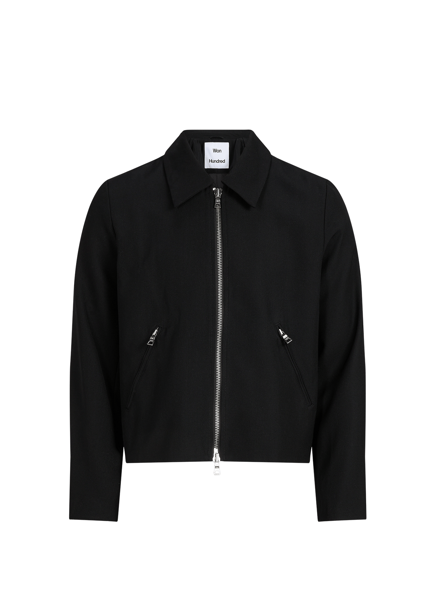 Veste droite zippée unie WON HUNDRED Noir