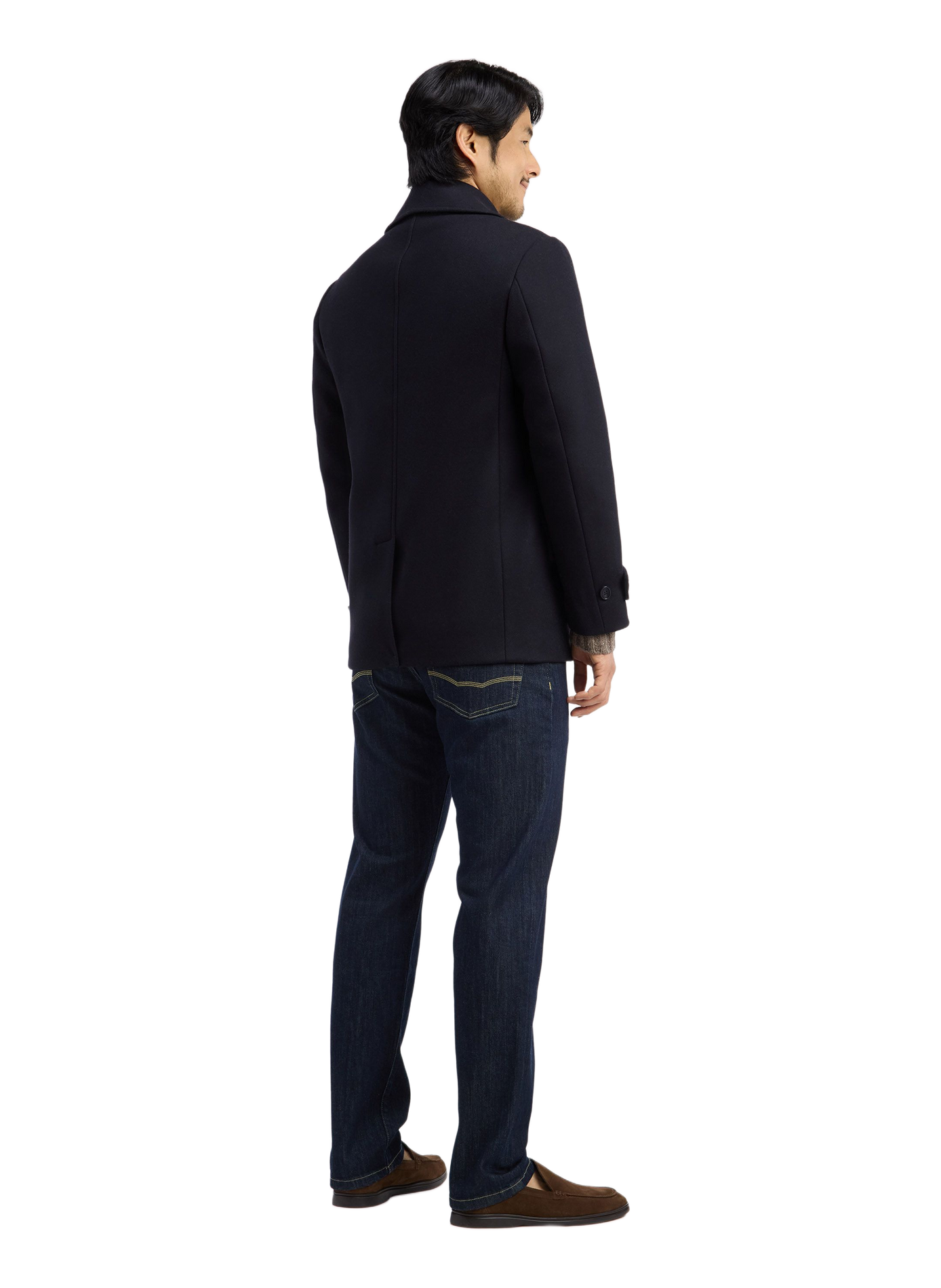 Manteau col tailleur en laine mélangée EDEN PARK Blauw