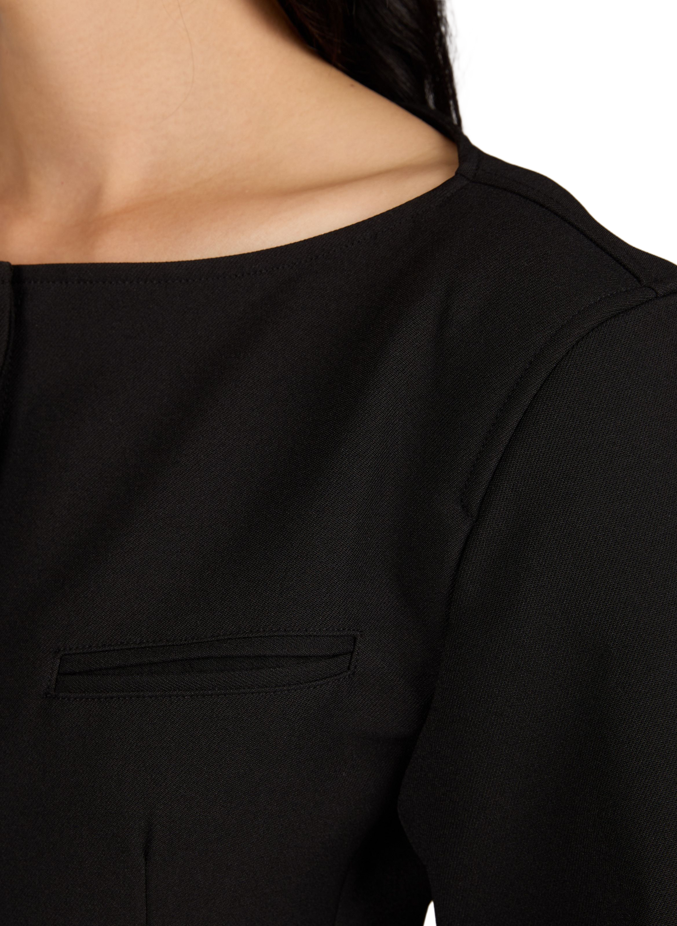 Short fitted collarless blazer SOURCE UNKNOWN Black
