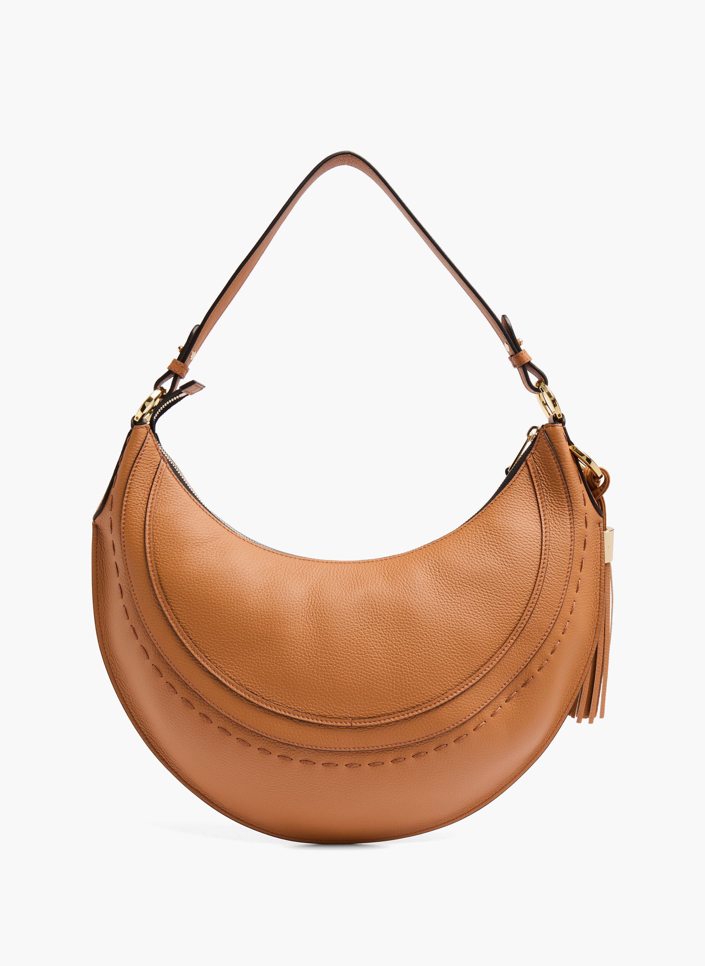 Sac à main hobohme en cuir gaufré. LANCEL Marron