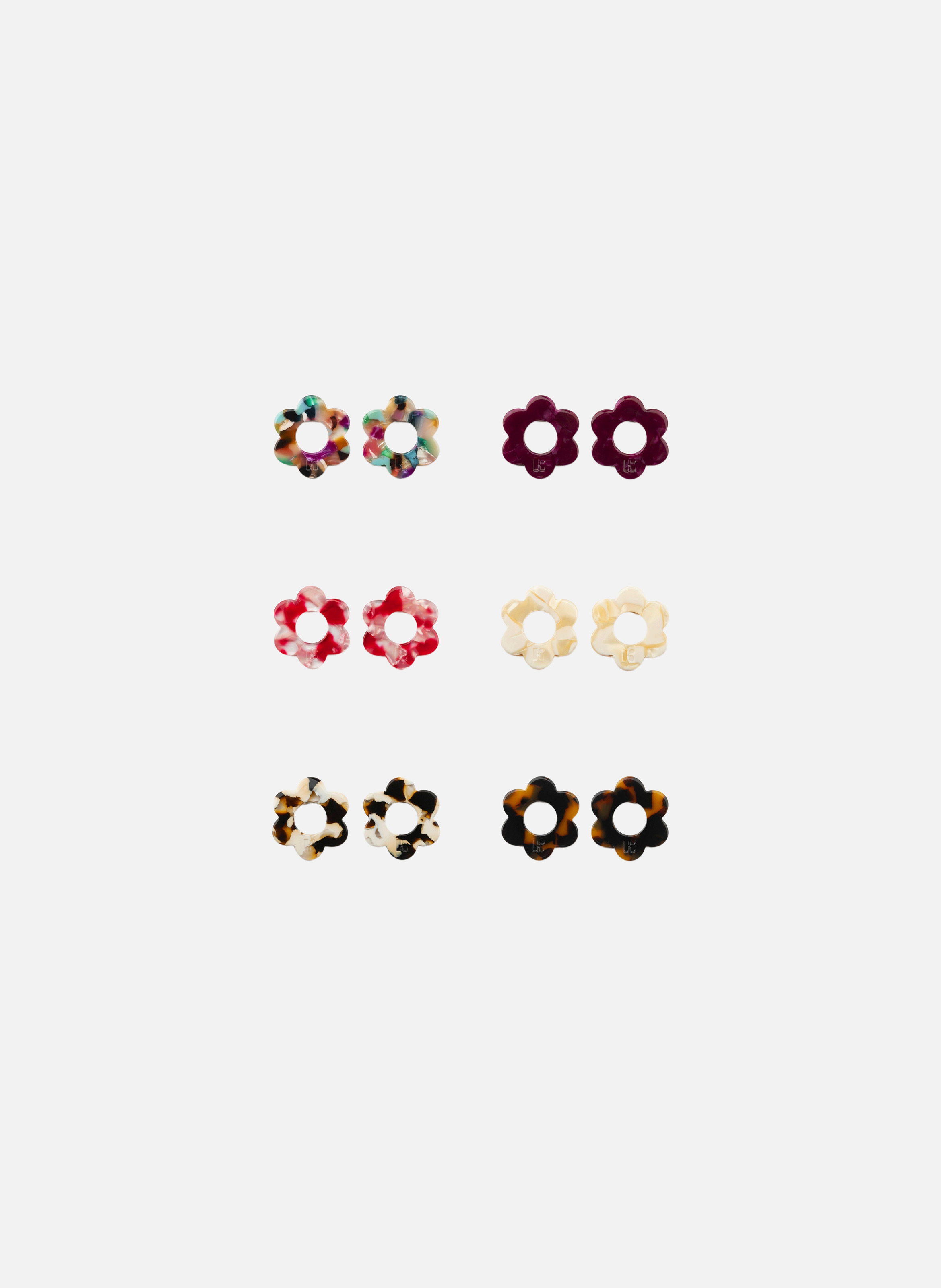 Charms maxi fleurette en acétate de cellulose KURAGE GINZA Beige