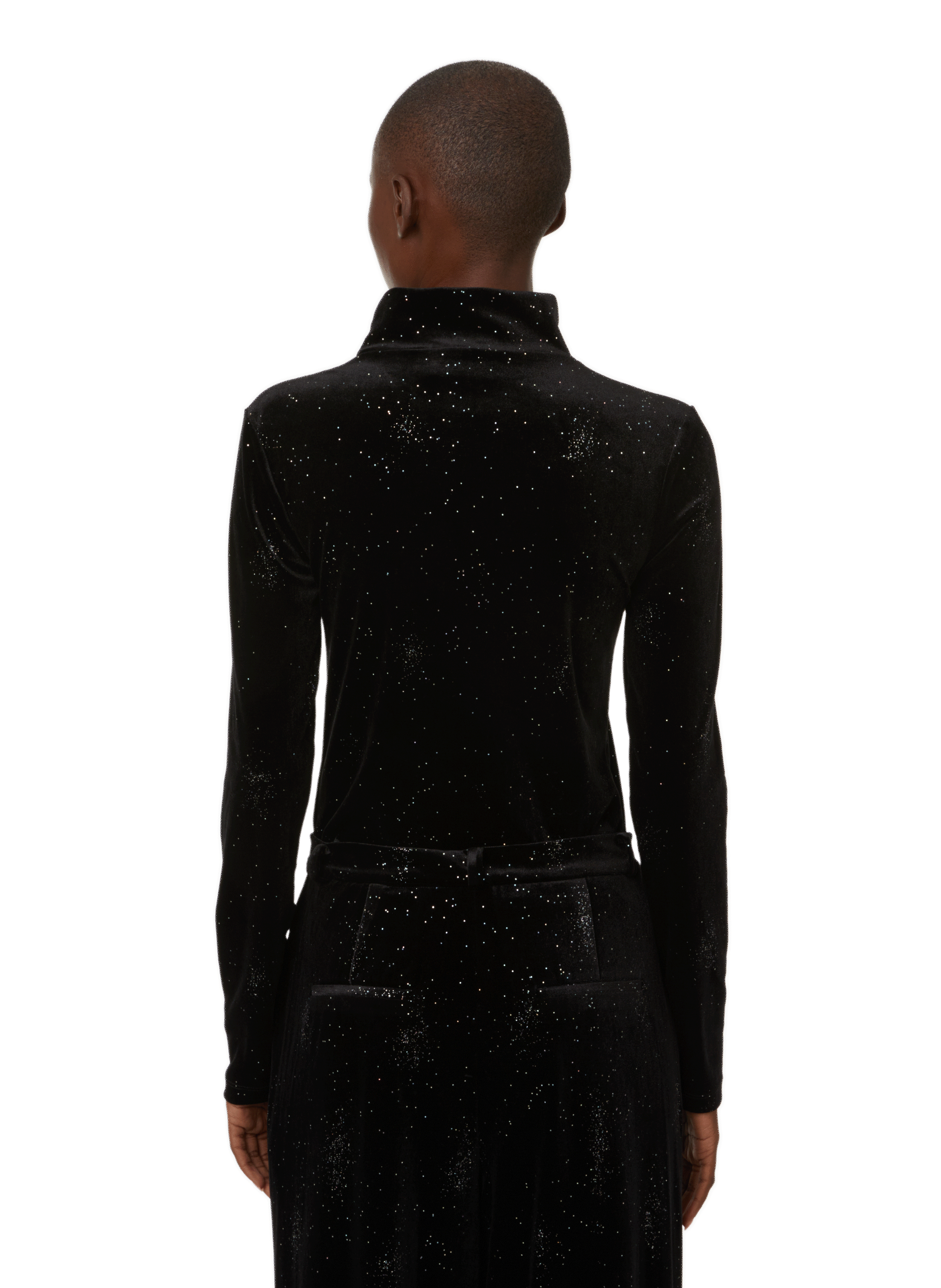 Top à manches longues en velours  SAISON 1865 Noir