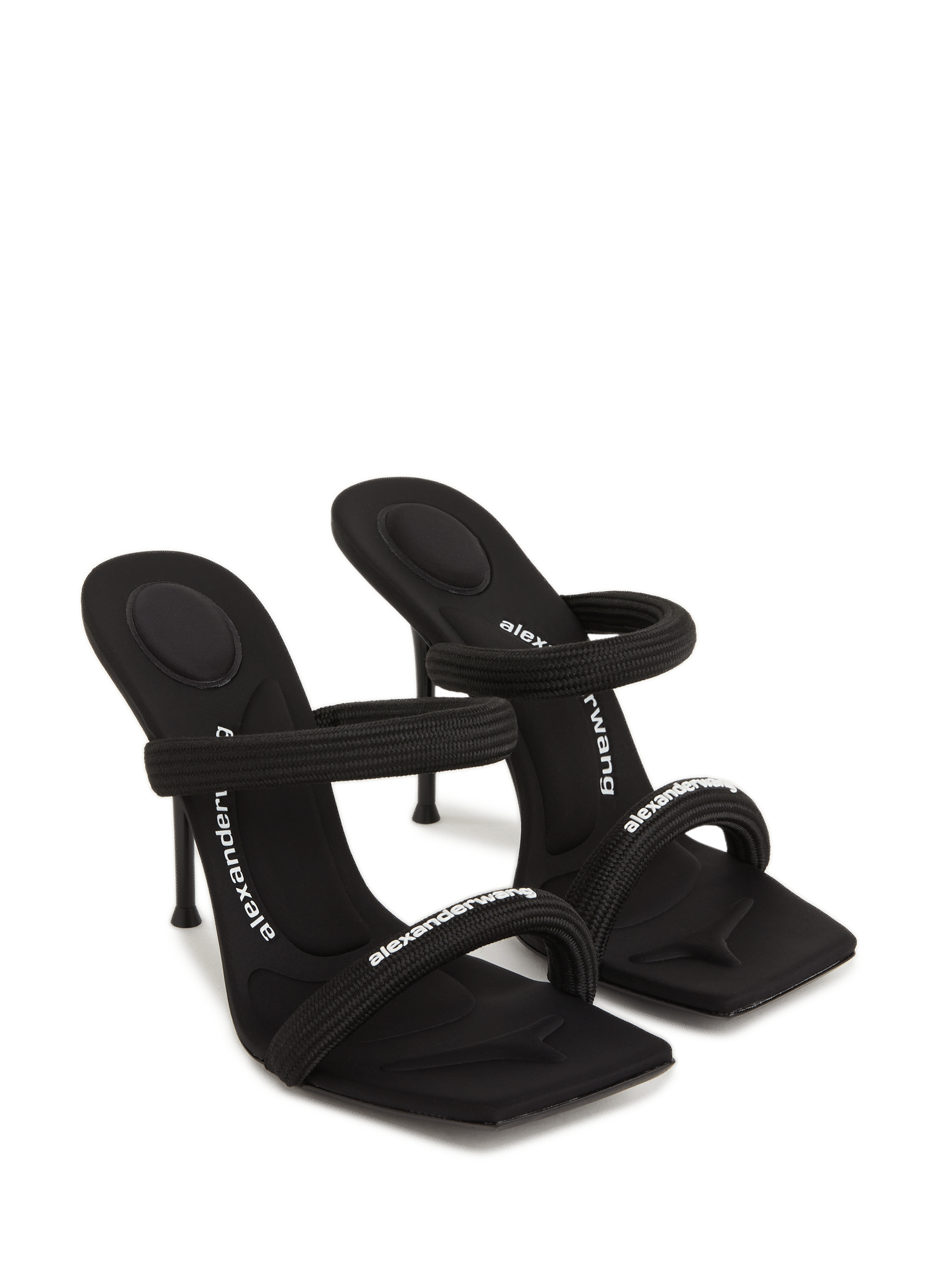 Sandales à talon en cuir ALEXANDER WANG Noir