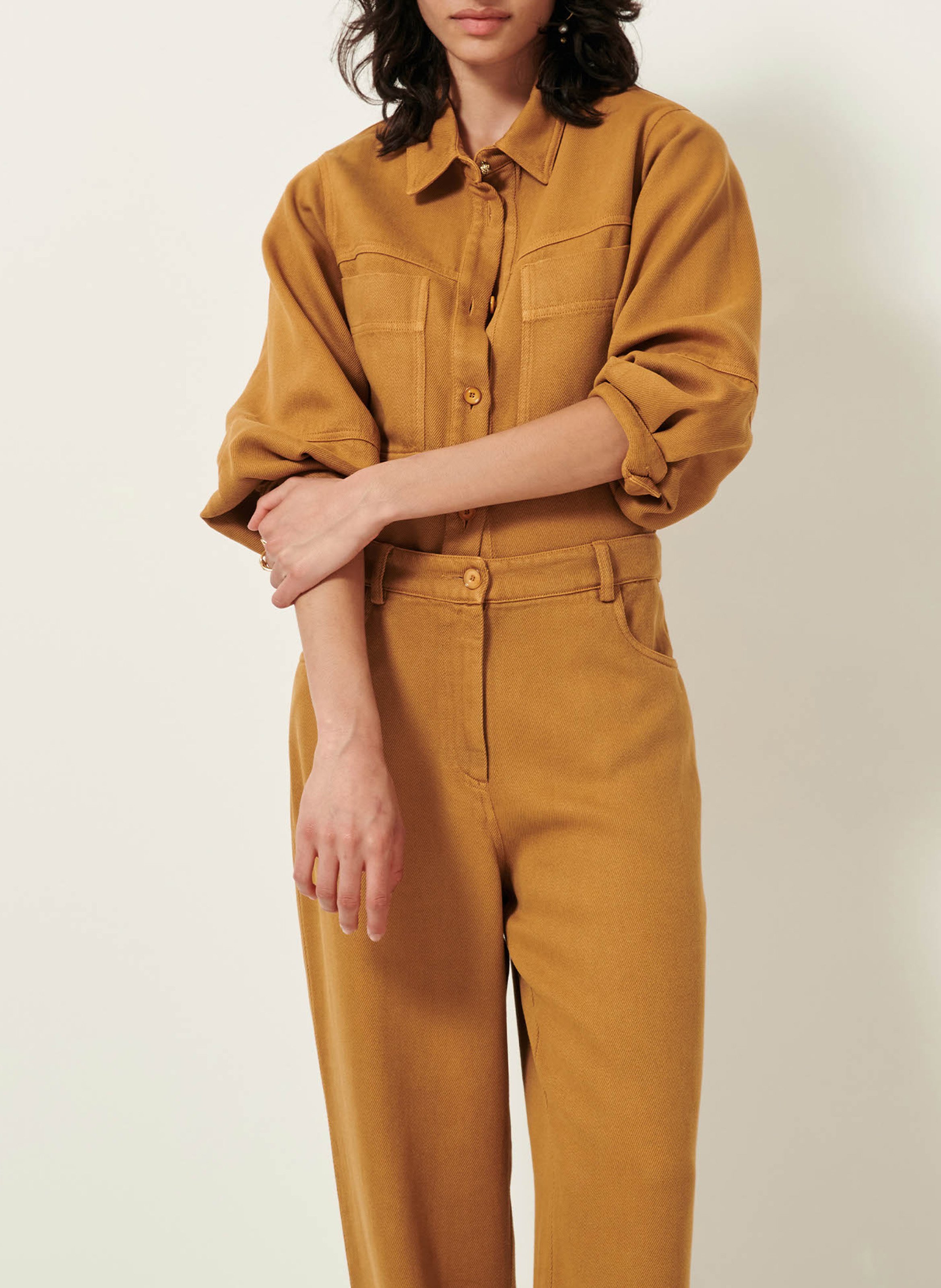 Veste col classique en jean leone SESSUN Marron
