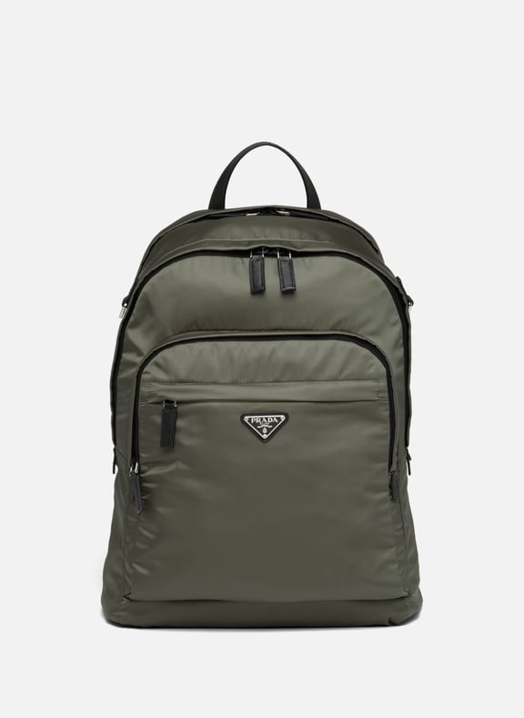 Sac à dos en re-nylon et cuir saffiano Vert by PRADA PRADA Sac à dos en re-nylon et cuir saffiano Vert
