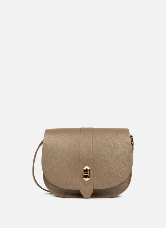 Sac besace - top double Marron by LANCASTER LANCASTER Sac besace - top double Marron